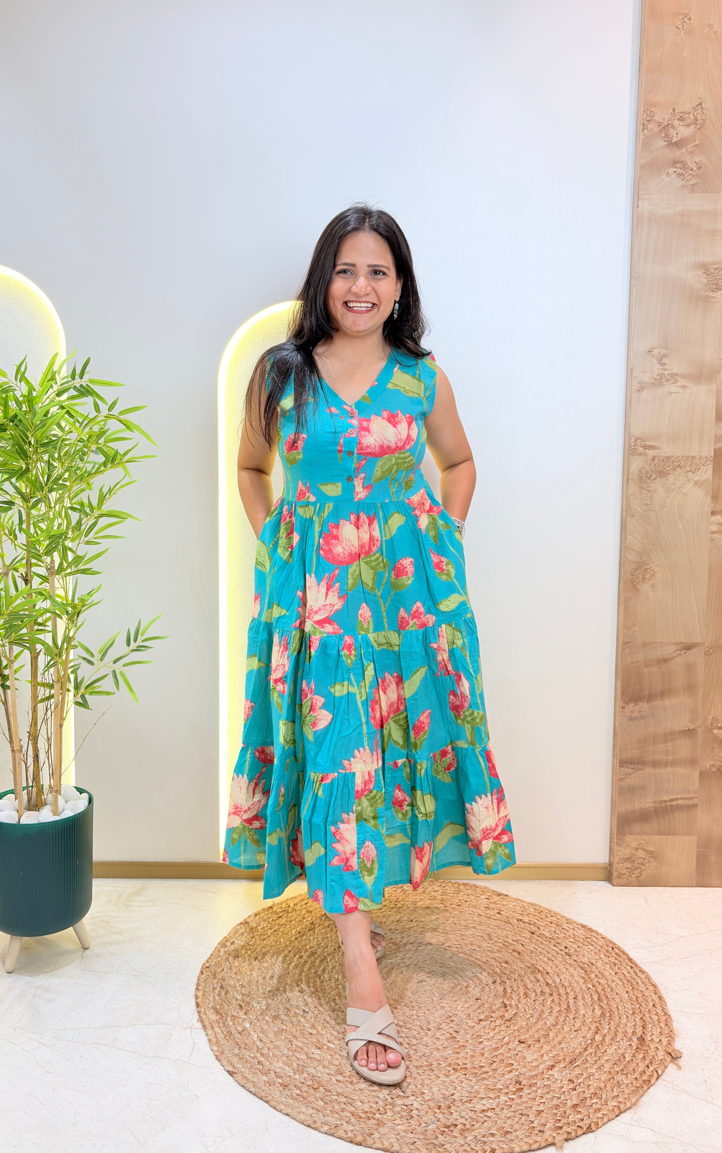 "Ivana" Floral Summer Pure Cotton Dress