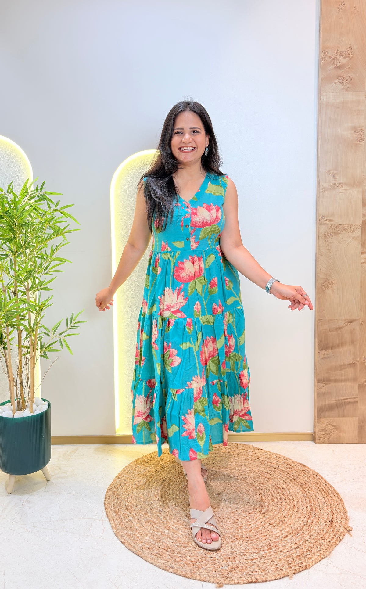 "Ivana" Floral Summer Pure Cotton Dress