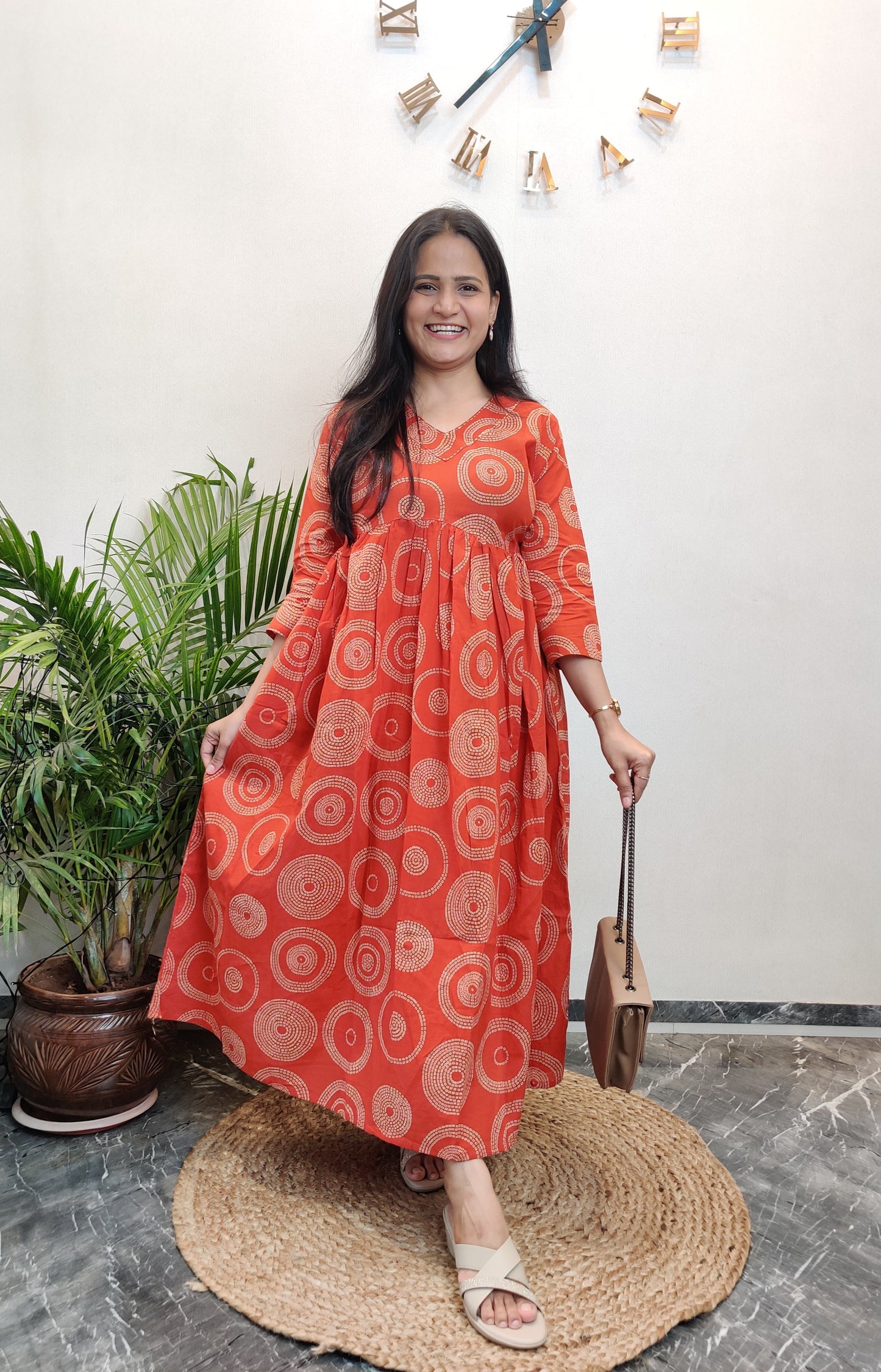 "Kaashvi" Bandhej Pure Cotton Kurta cum Dress