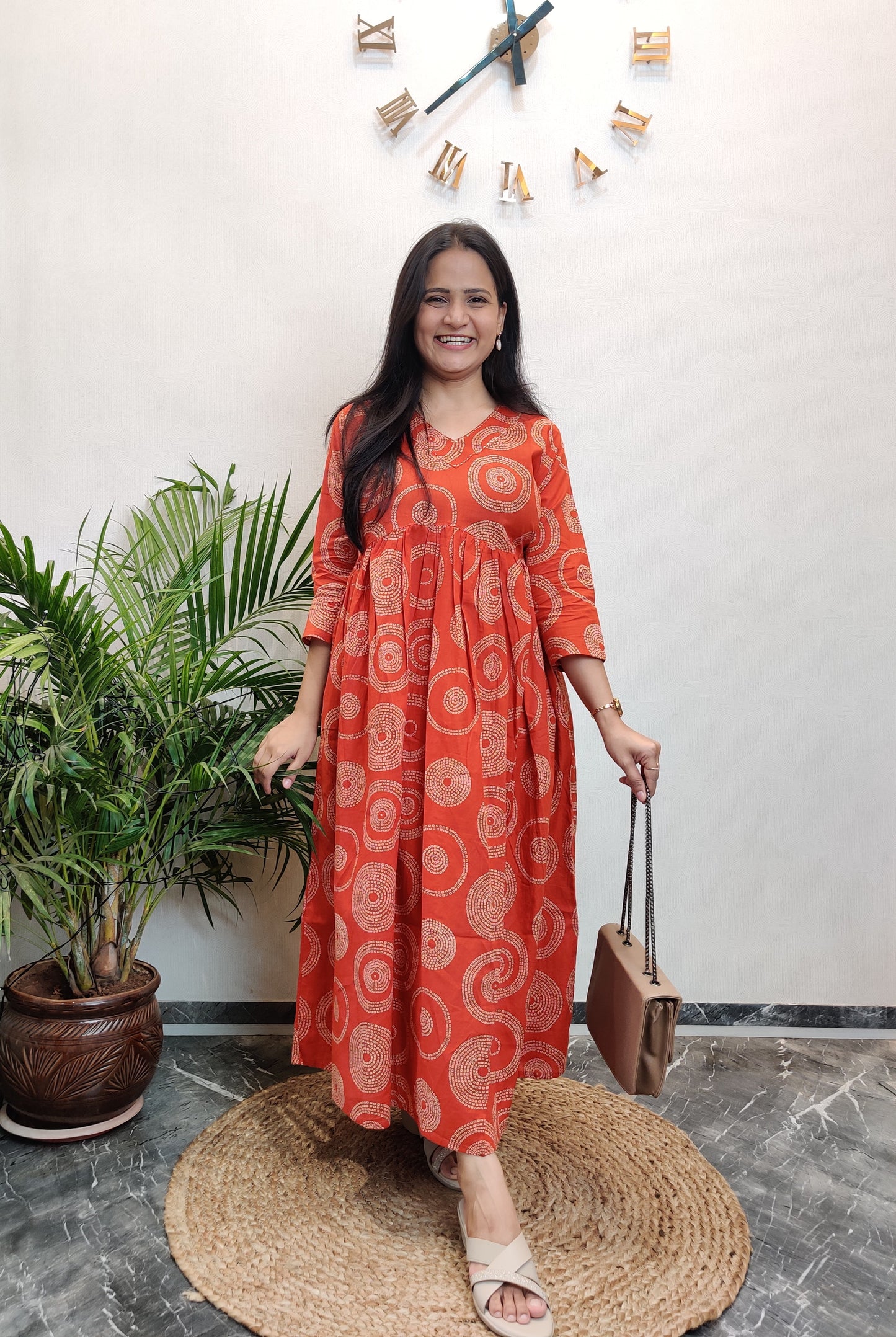 "Kaashvi" Bandhej Pure Cotton Kurta cum Dress