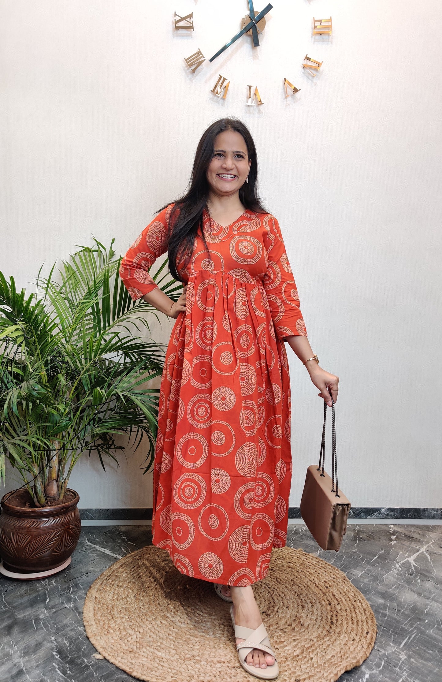"Kaashvi" Bandhej Pure Cotton Kurta cum Dress