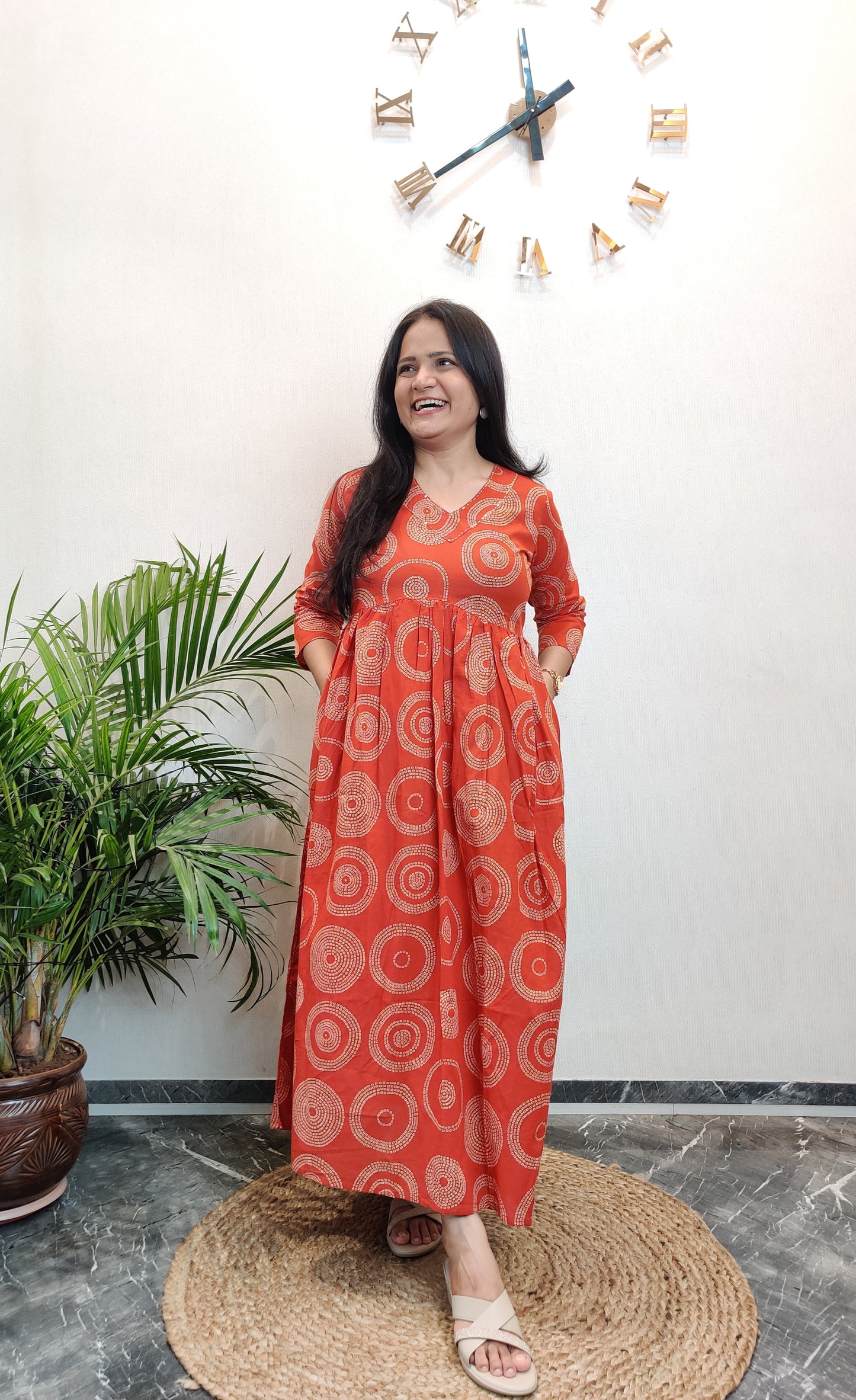 "Kaashvi" Bandhej Pure Cotton Kurta cum Dress