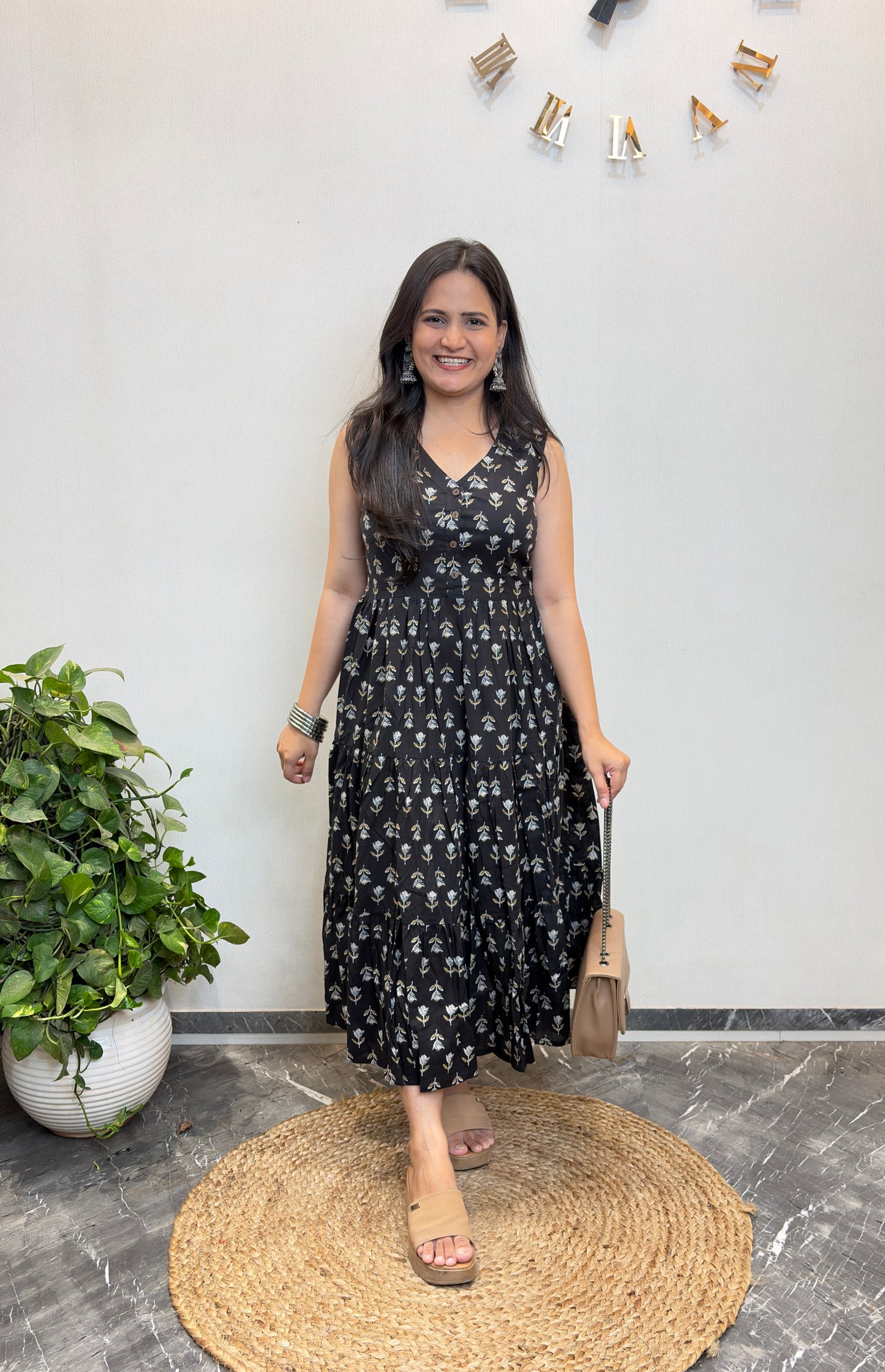 "Kalika" Floral Pure Cotton Summer Dress