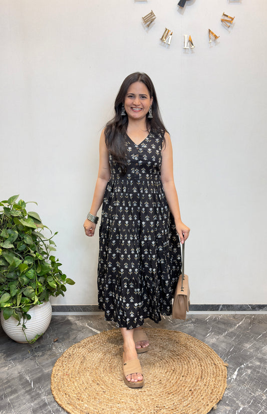 "Kalika" Floral Pure Cotton Summer Dress