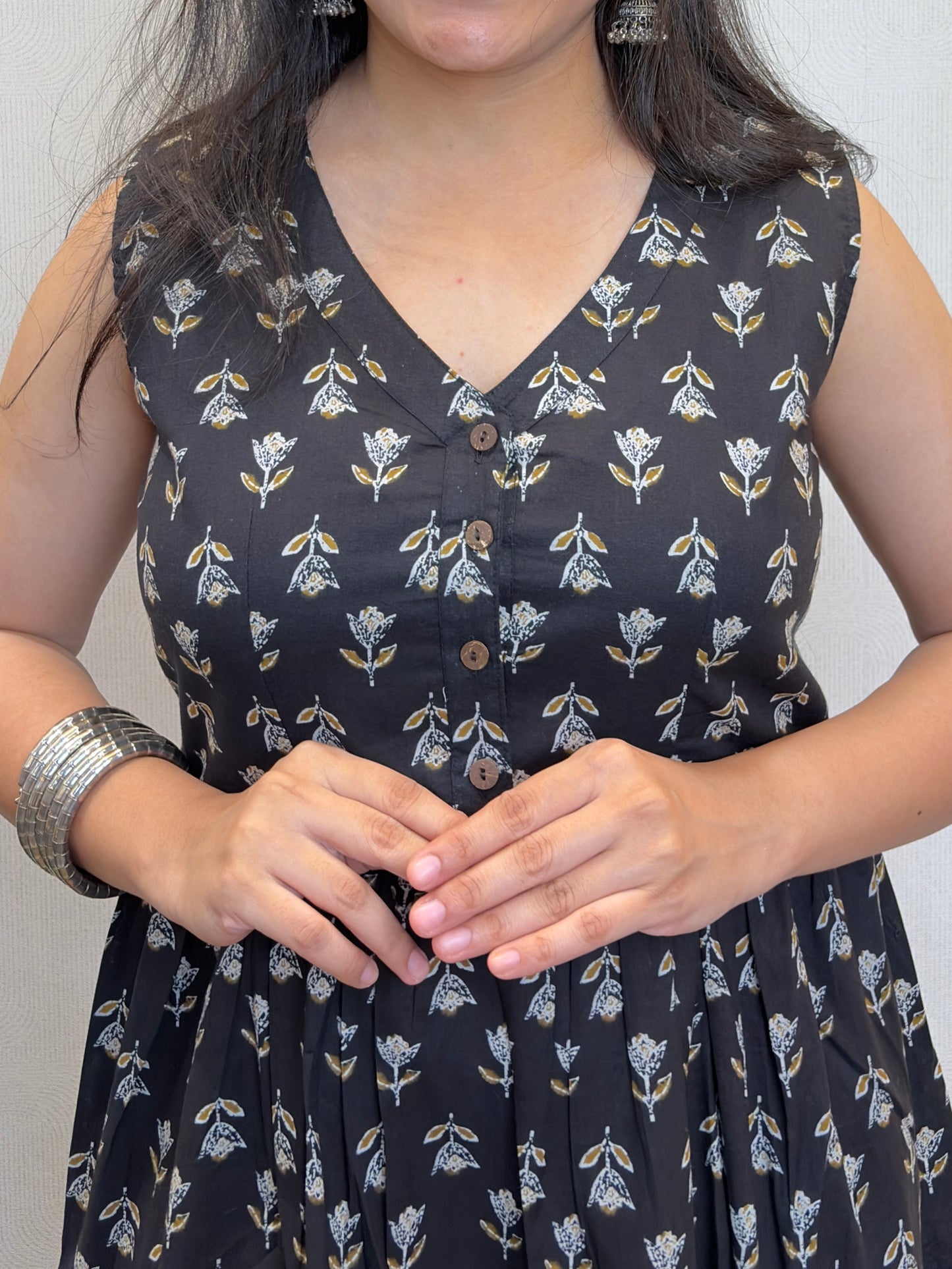 "Kalika" Floral Pure Cotton Summer Dress