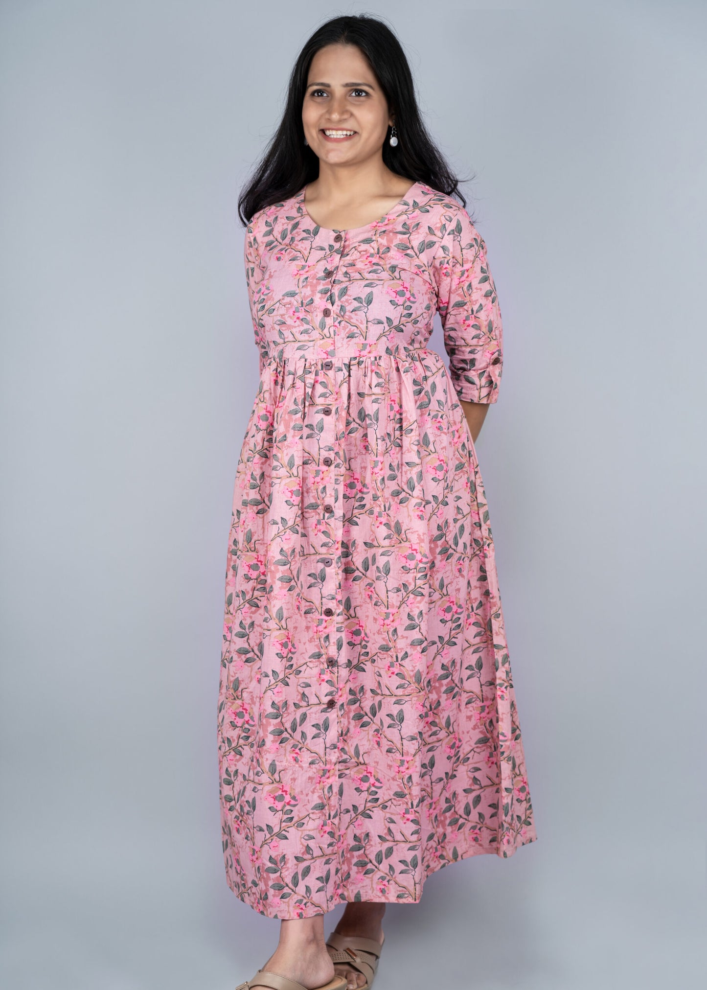 "Kashish" Floral Printed Pure Cotton Dress