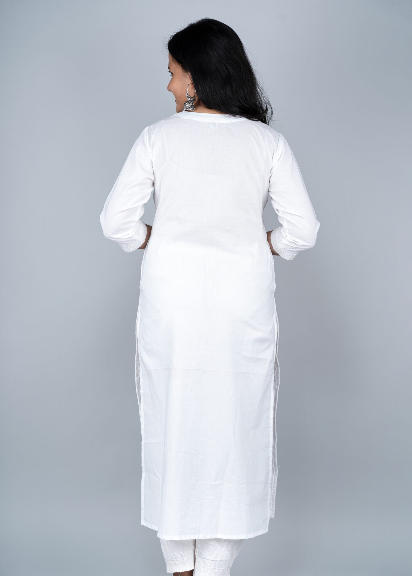 Lily White Chikankari Long Kurta