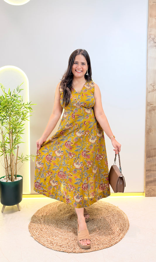 "Maahi" Floral Pure Cotton Dress