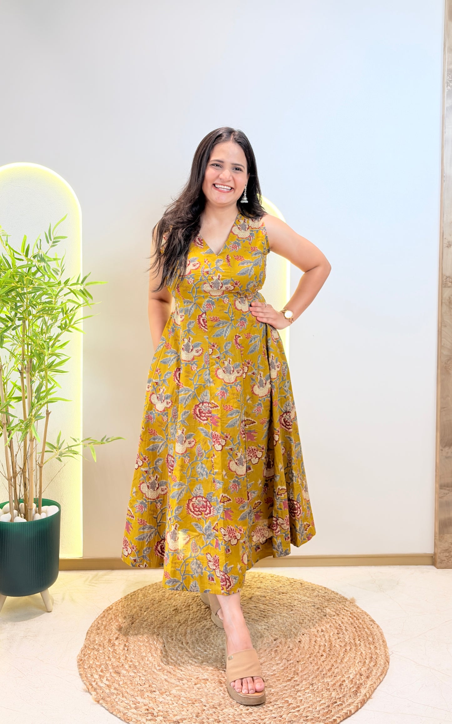 "Maahi" Floral Pure Cotton Dress