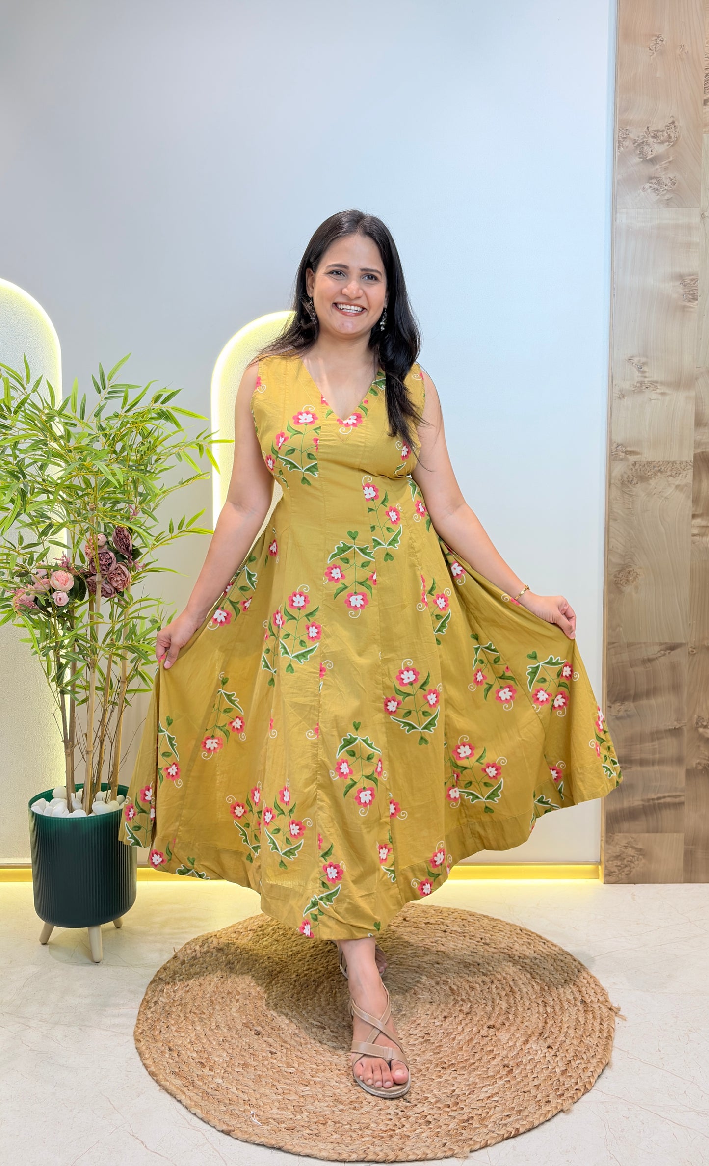 "Mahika" Floral Pure Cotton Dress