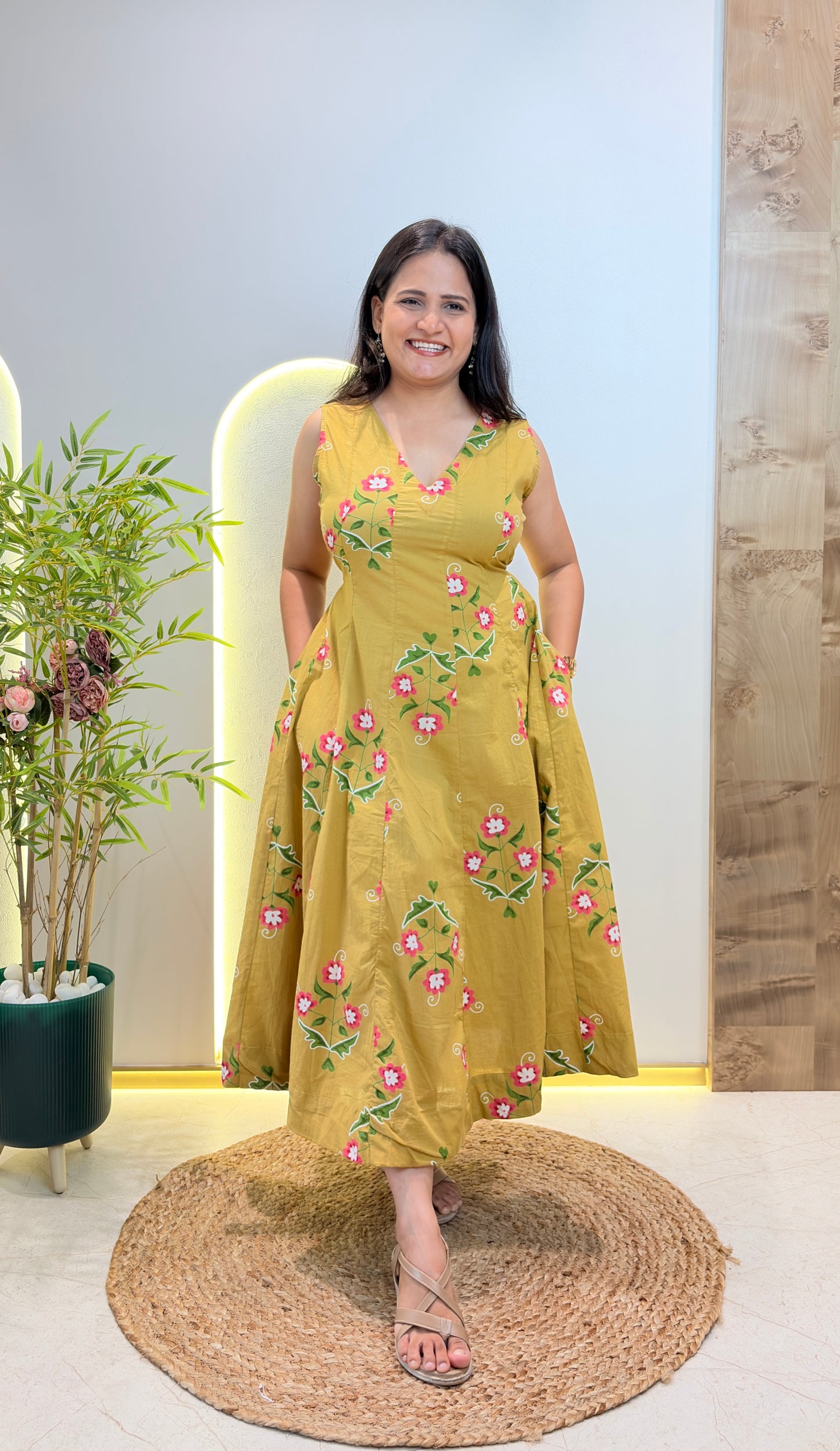 "Mahika" Floral Pure Cotton Dress