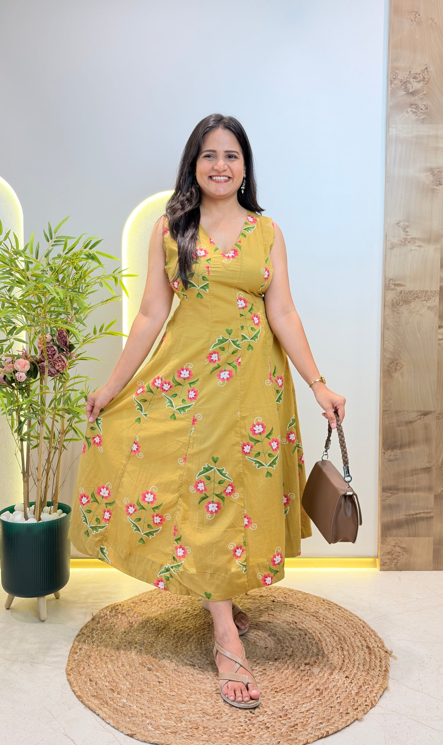 "Mahika" Floral Pure Cotton Dress