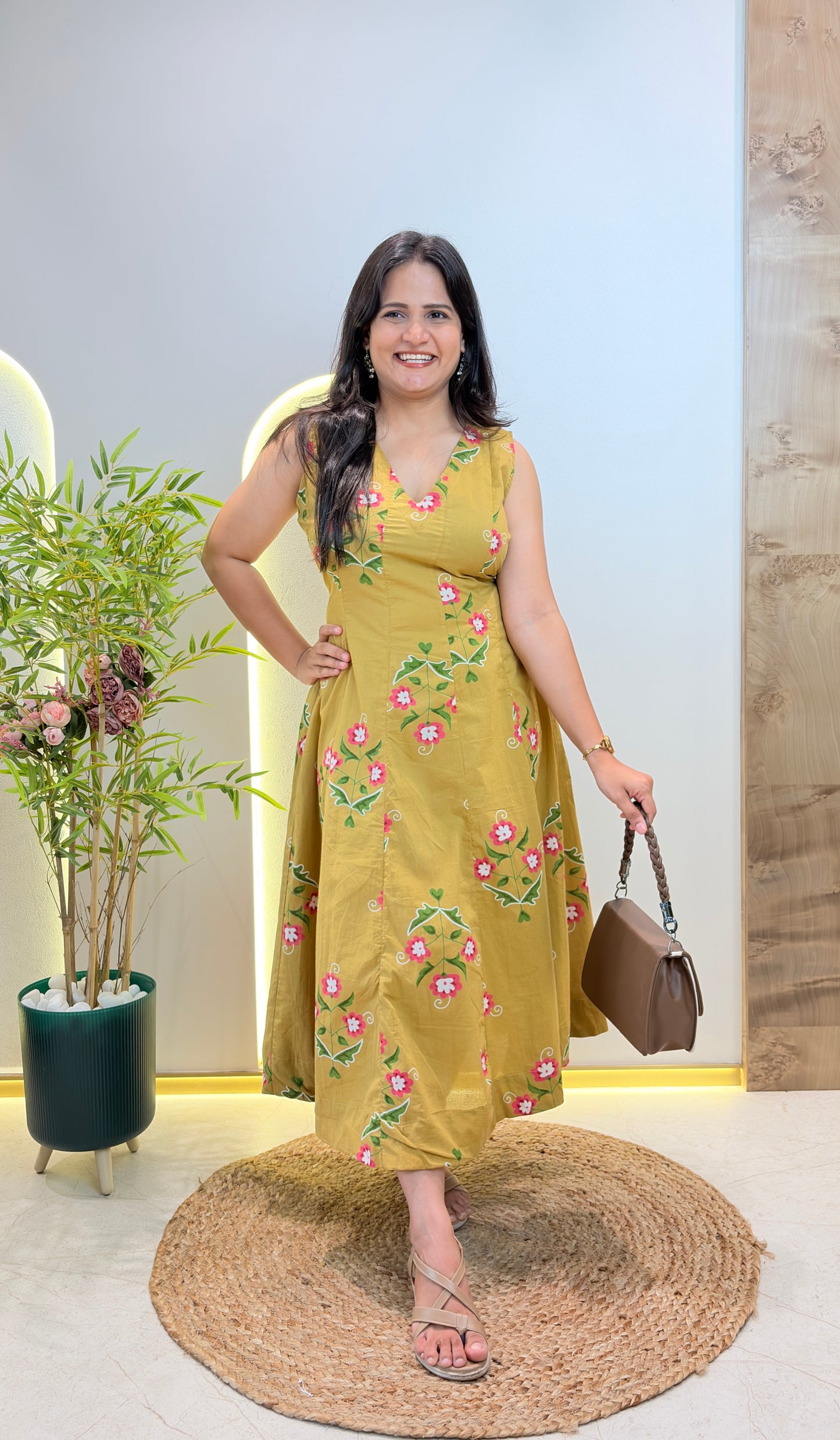 "Mahika" Floral Pure Cotton Dress