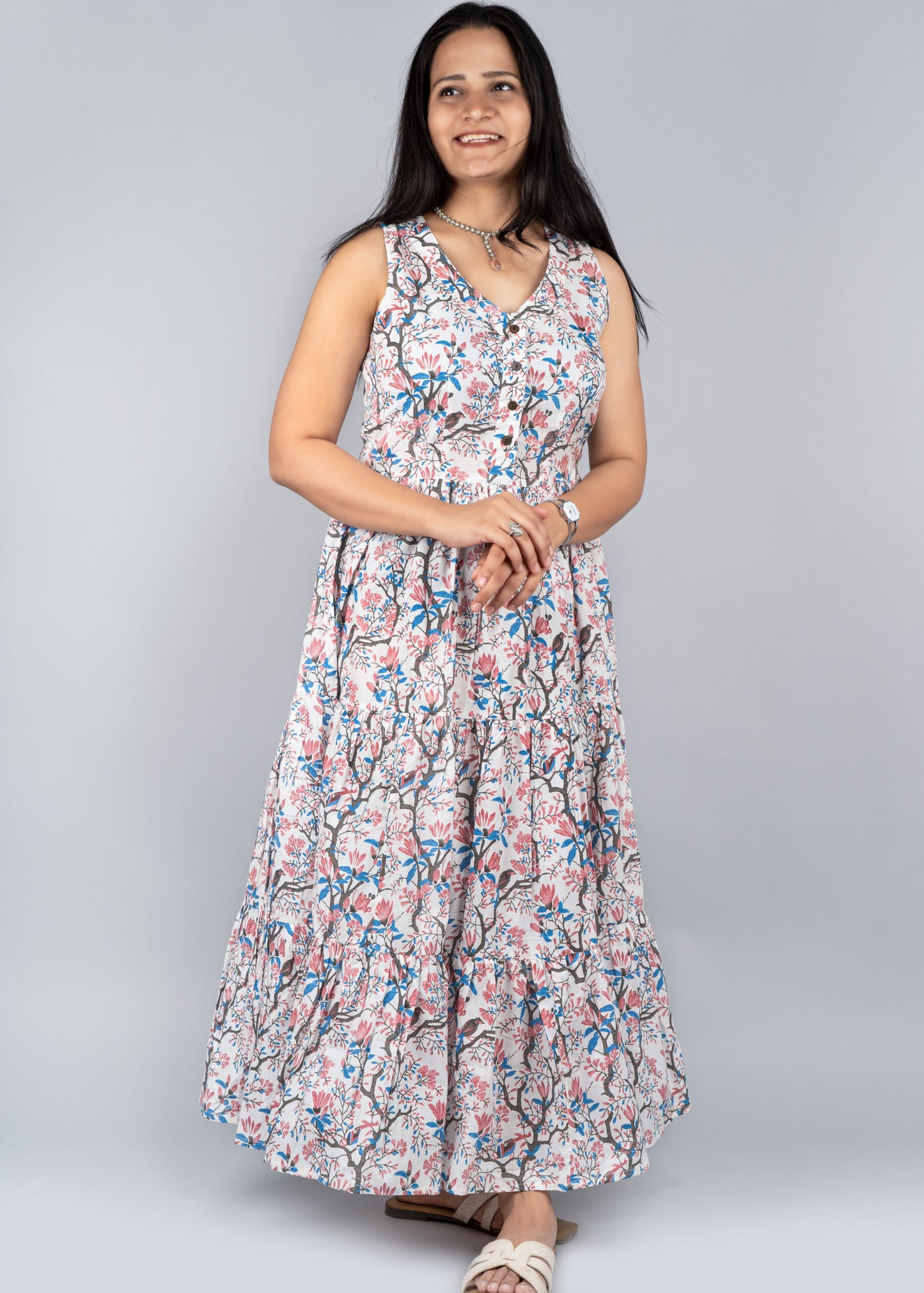 "Amaara" Floral Summer Pure Cotton Dress