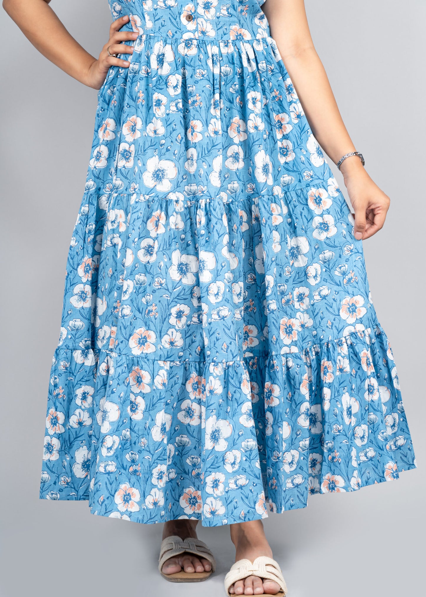 "Samaah" Floral Summer Pure Cotton Dress