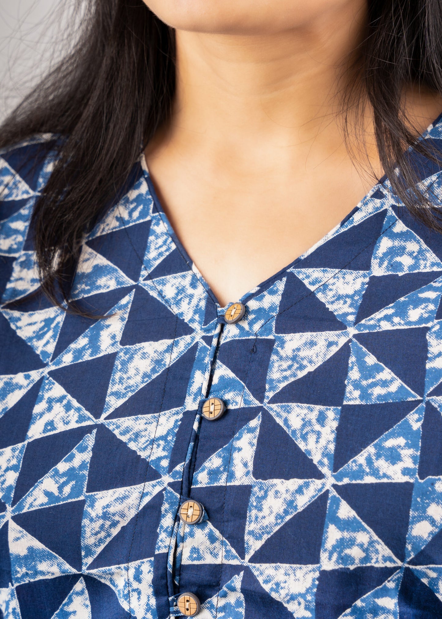 Blue Triangle Print Shirt