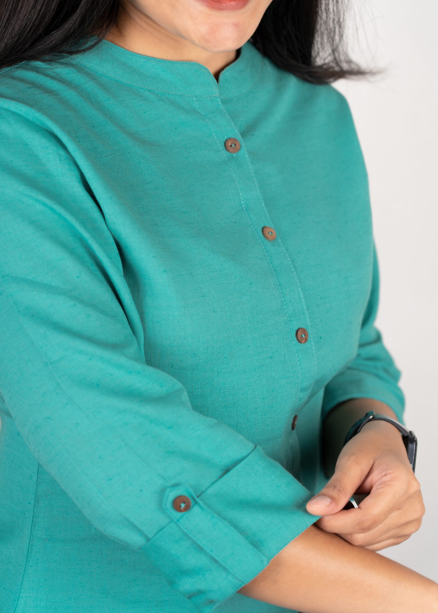 Sea Green Solid Colour Short Kurta