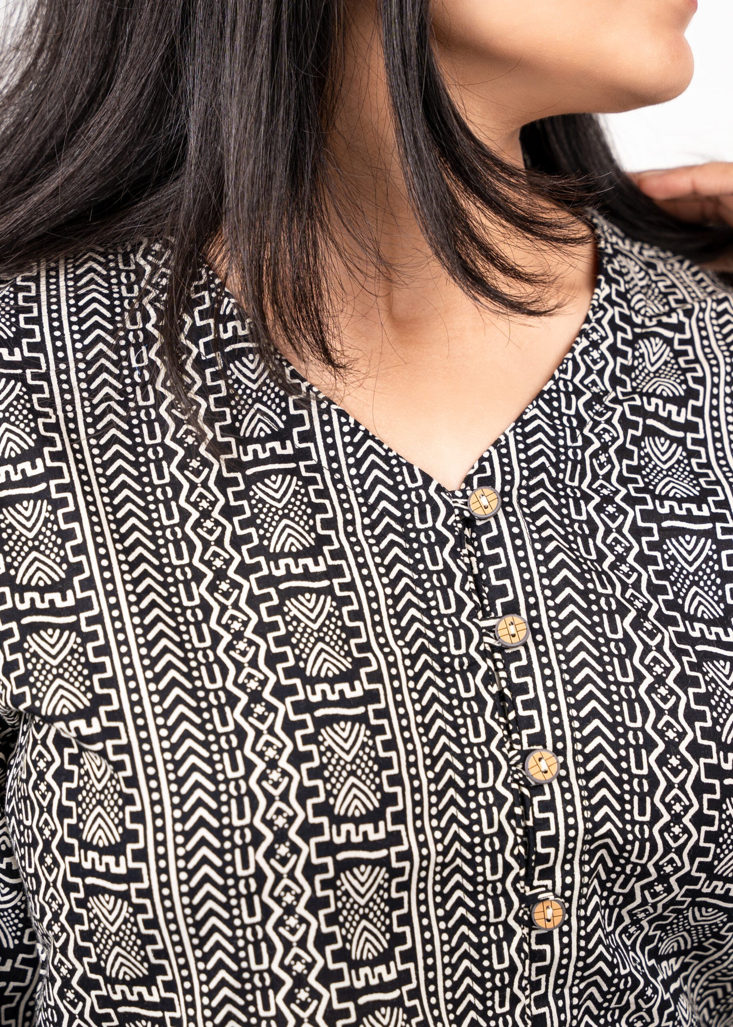 Monochrome Geometric Print Shirt