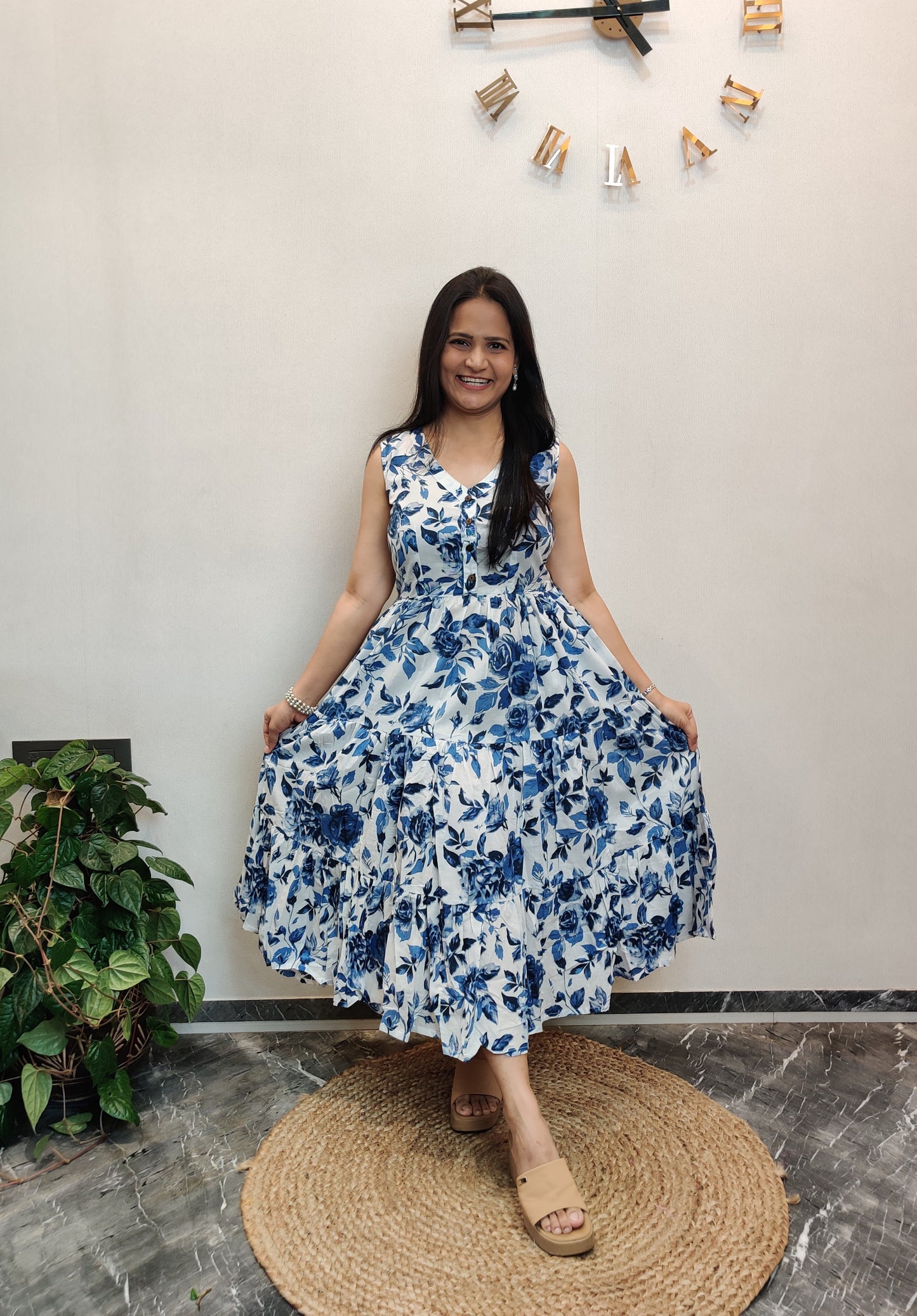 "Navya" Floral Summer Pure Cotton Dress