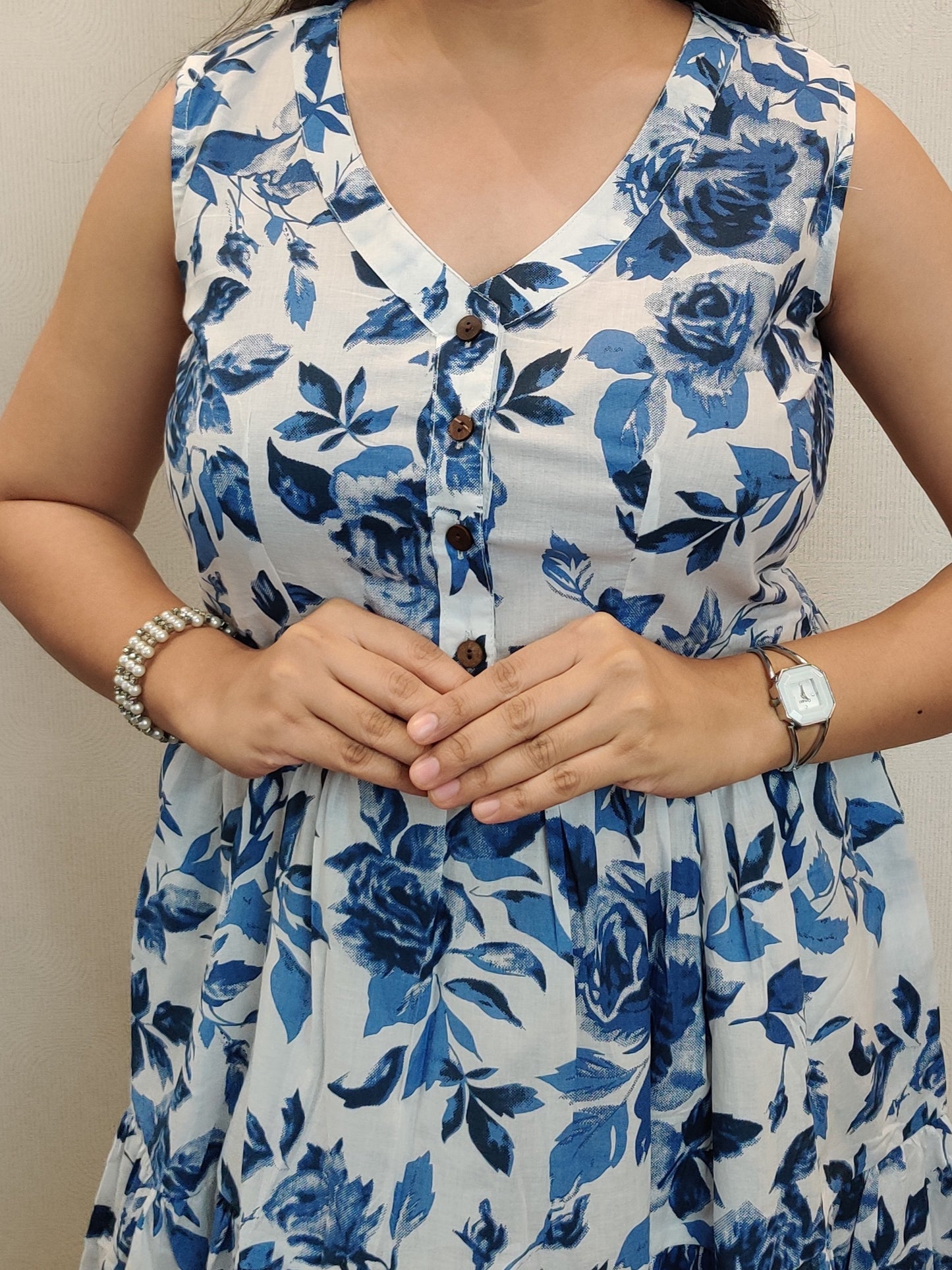 "Navya" Floral Summer Pure Cotton Dress