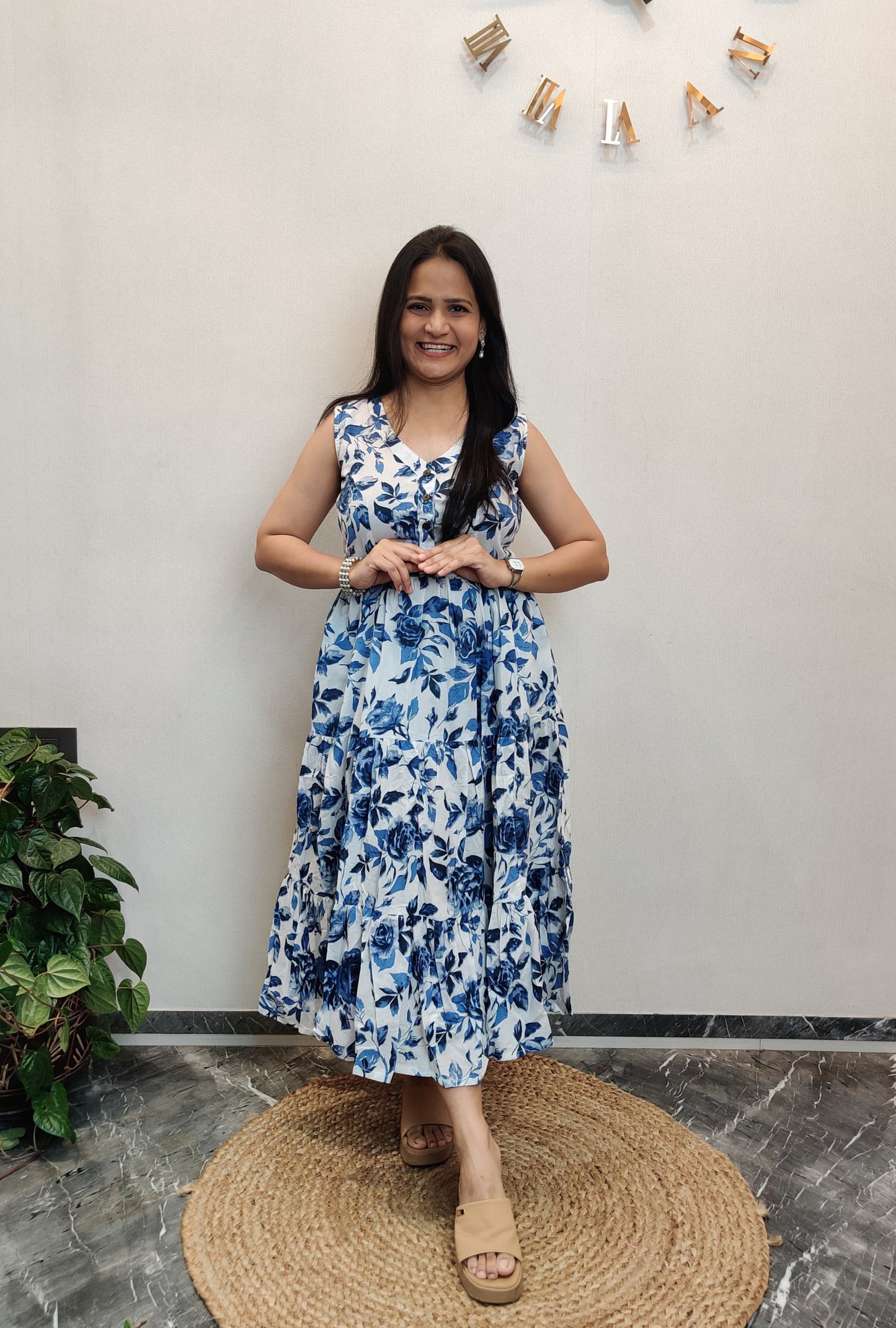 "Navya" Floral Summer Pure Cotton Dress