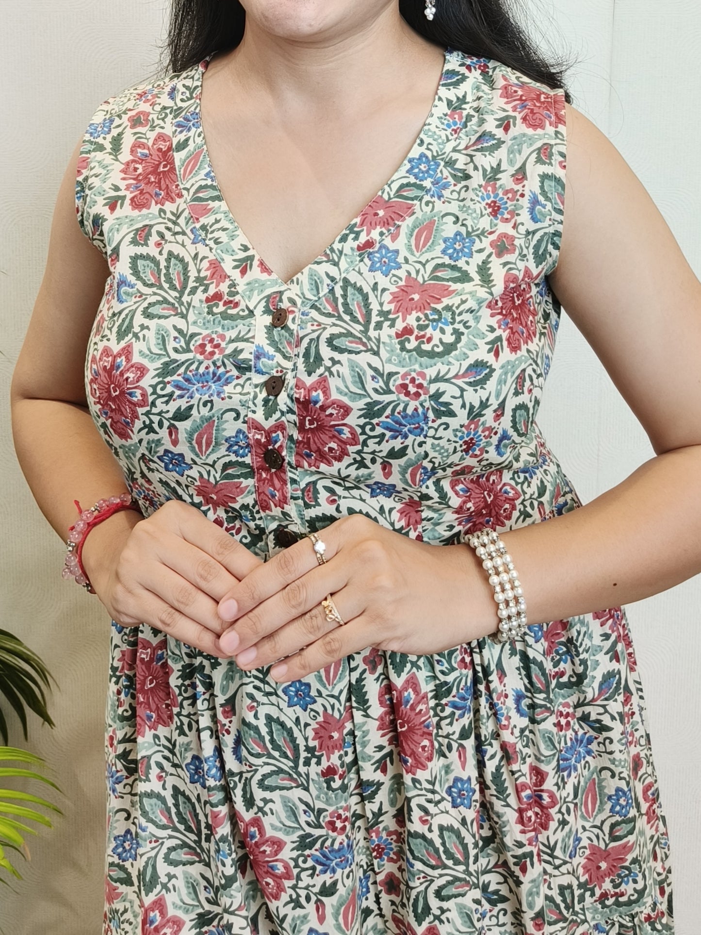 "Nayan" Floral Summer Pure Cotton Dress