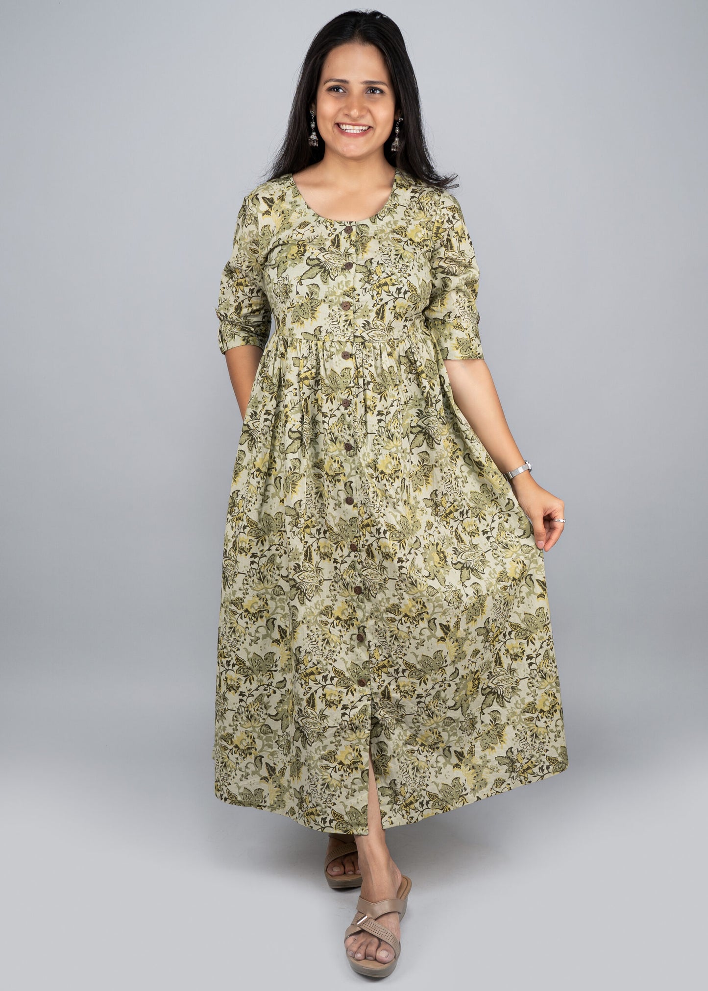 "Nitara" Floral Printed Pure Cotton Dress