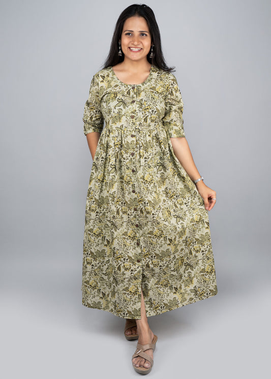 "Nitara" Floral Printed Pure Cotton Dress