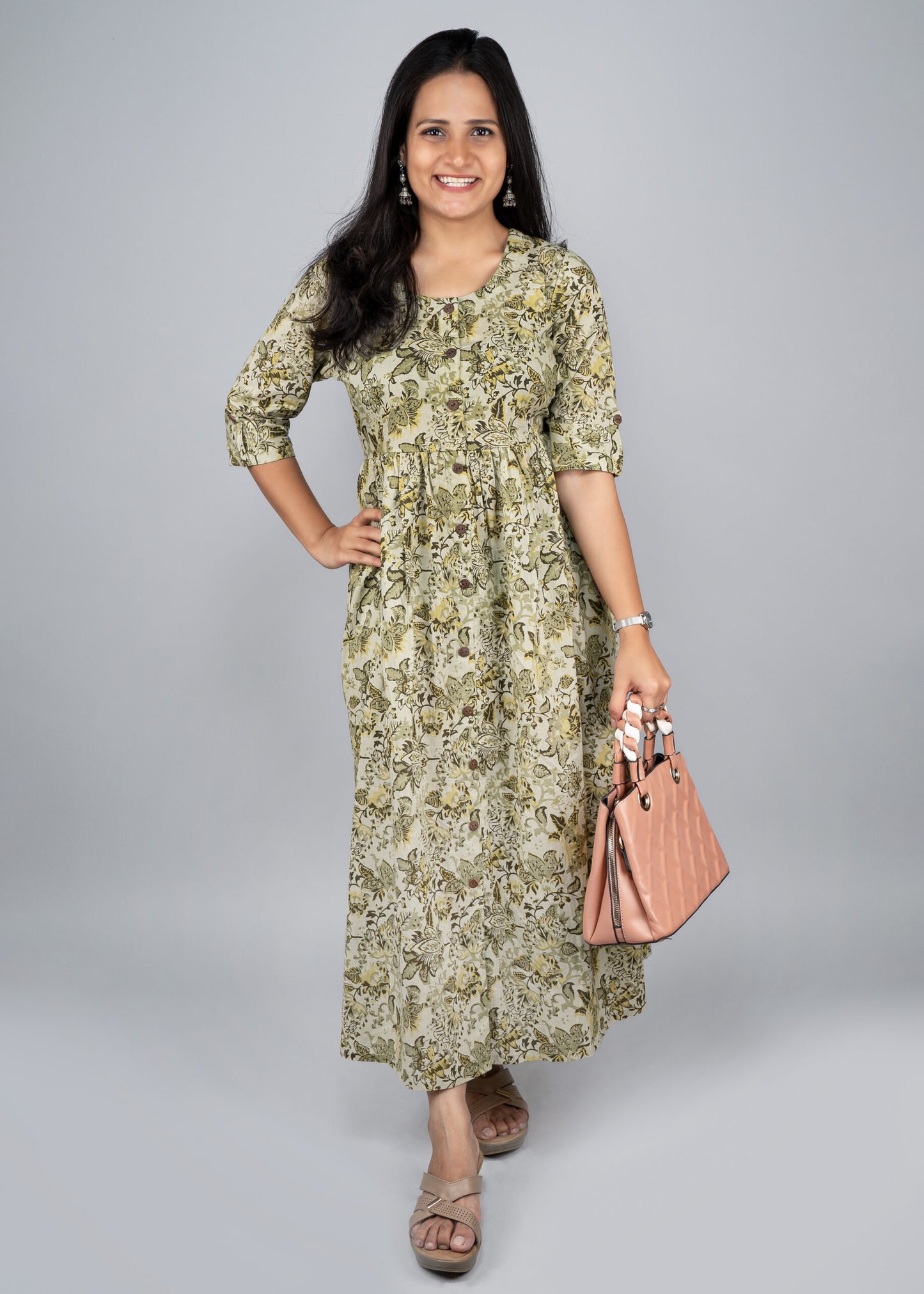 "Nitara" Floral Printed Pure Cotton Dress