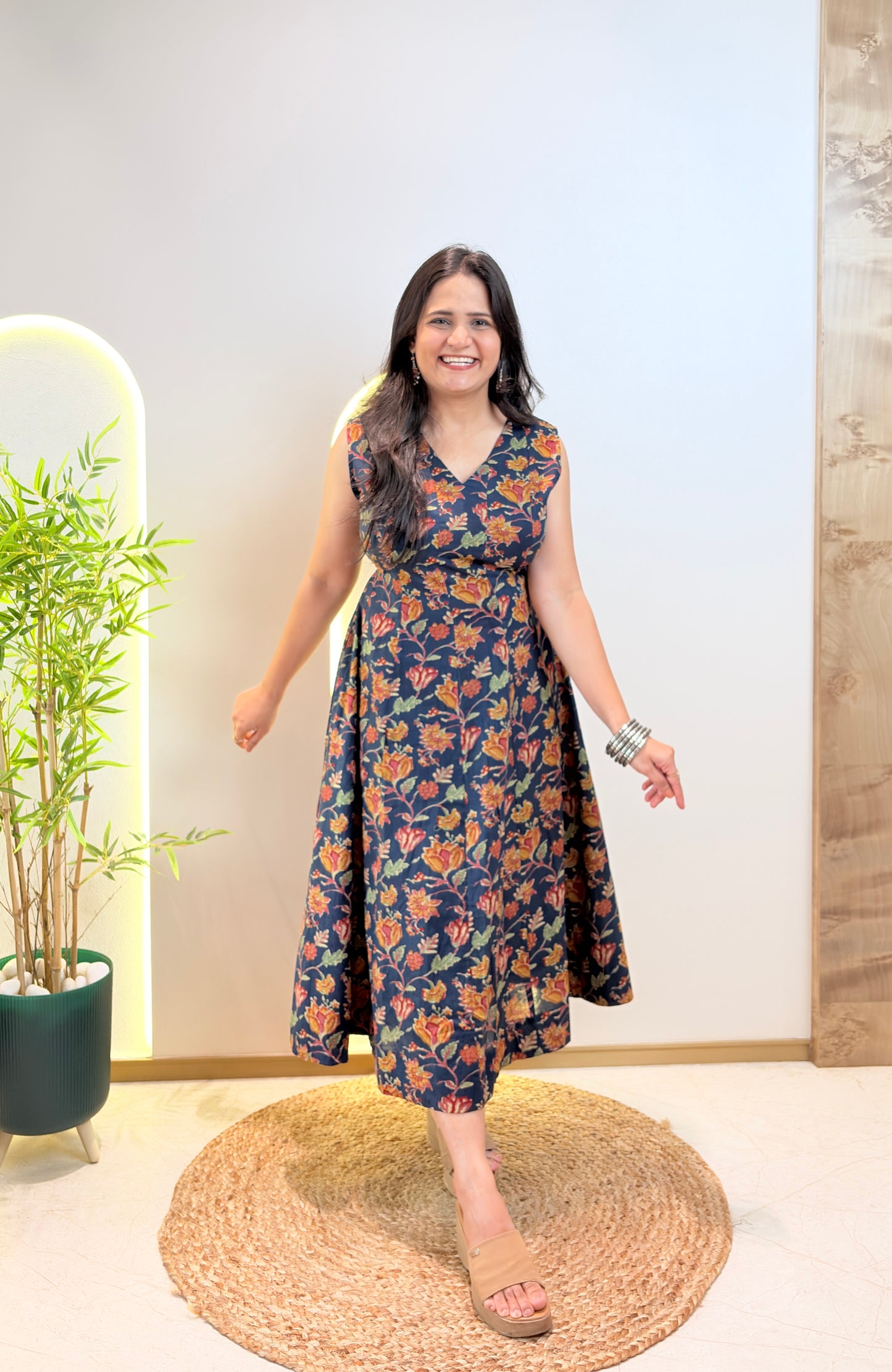 "Nivara" Floral Pure Cotton Dress