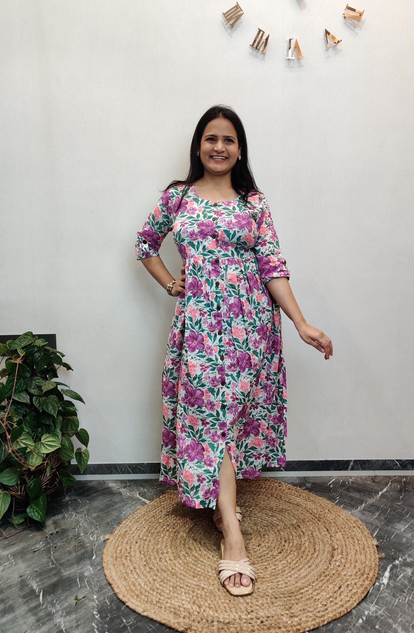 "Nova" Floral Pure Cotton Summer Dress