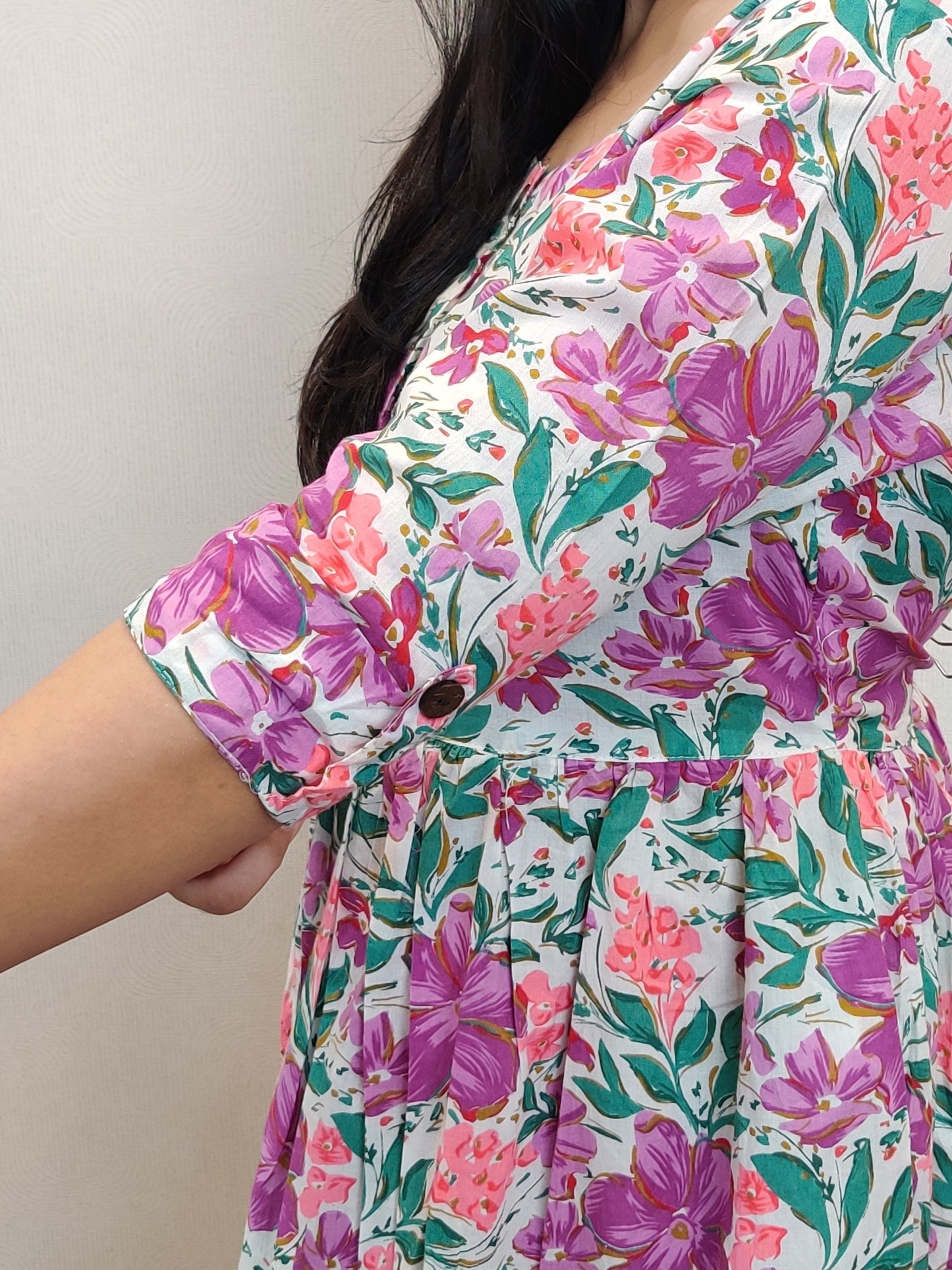 "Nova" Floral Pure Cotton Summer Dress