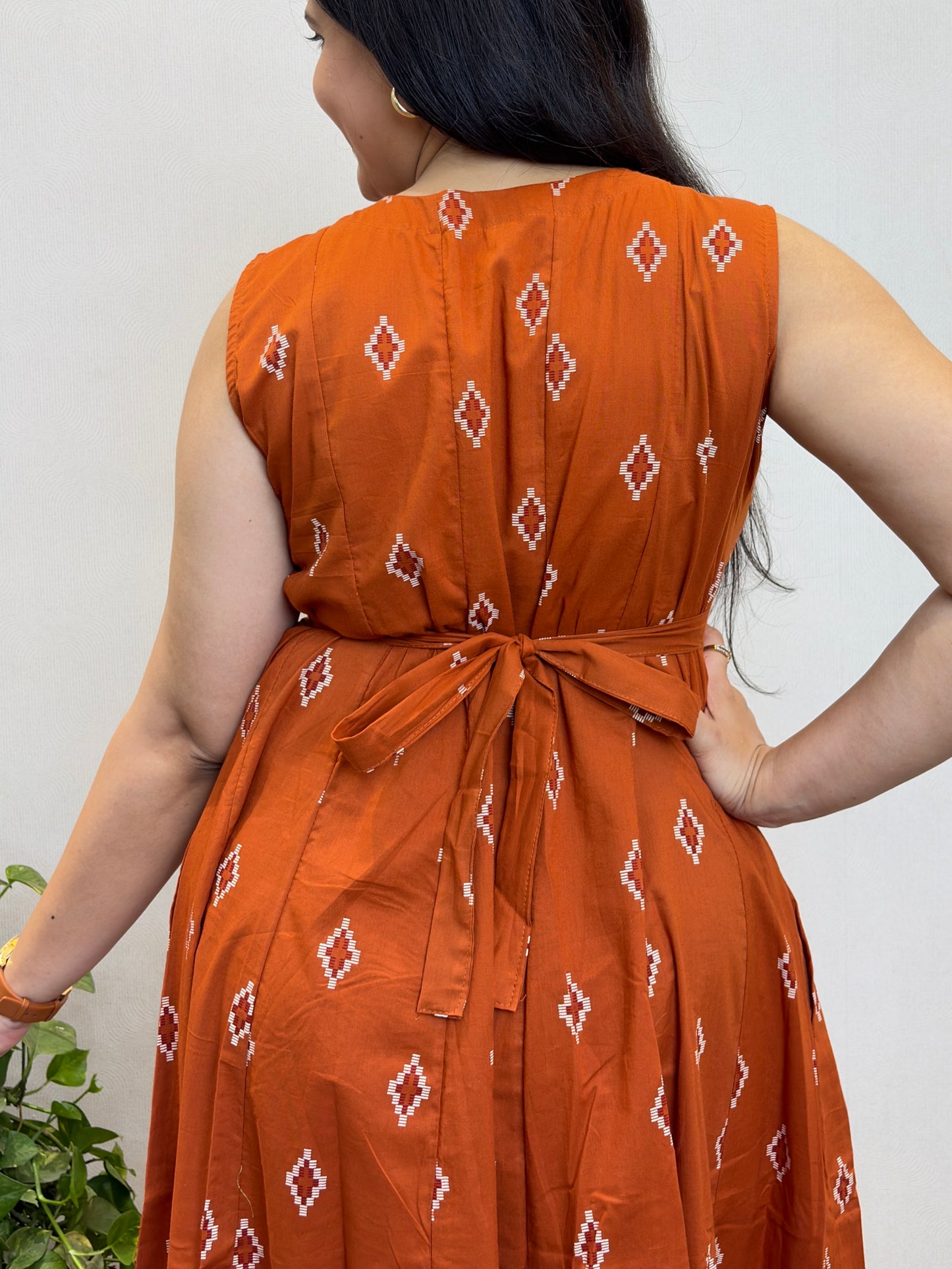 "Nysa" Ethnic Motifs Pure Cotton Dress