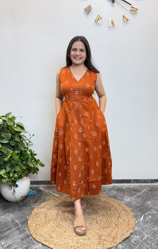 "Nysa" Ethnic Motifs Pure Cotton Dress