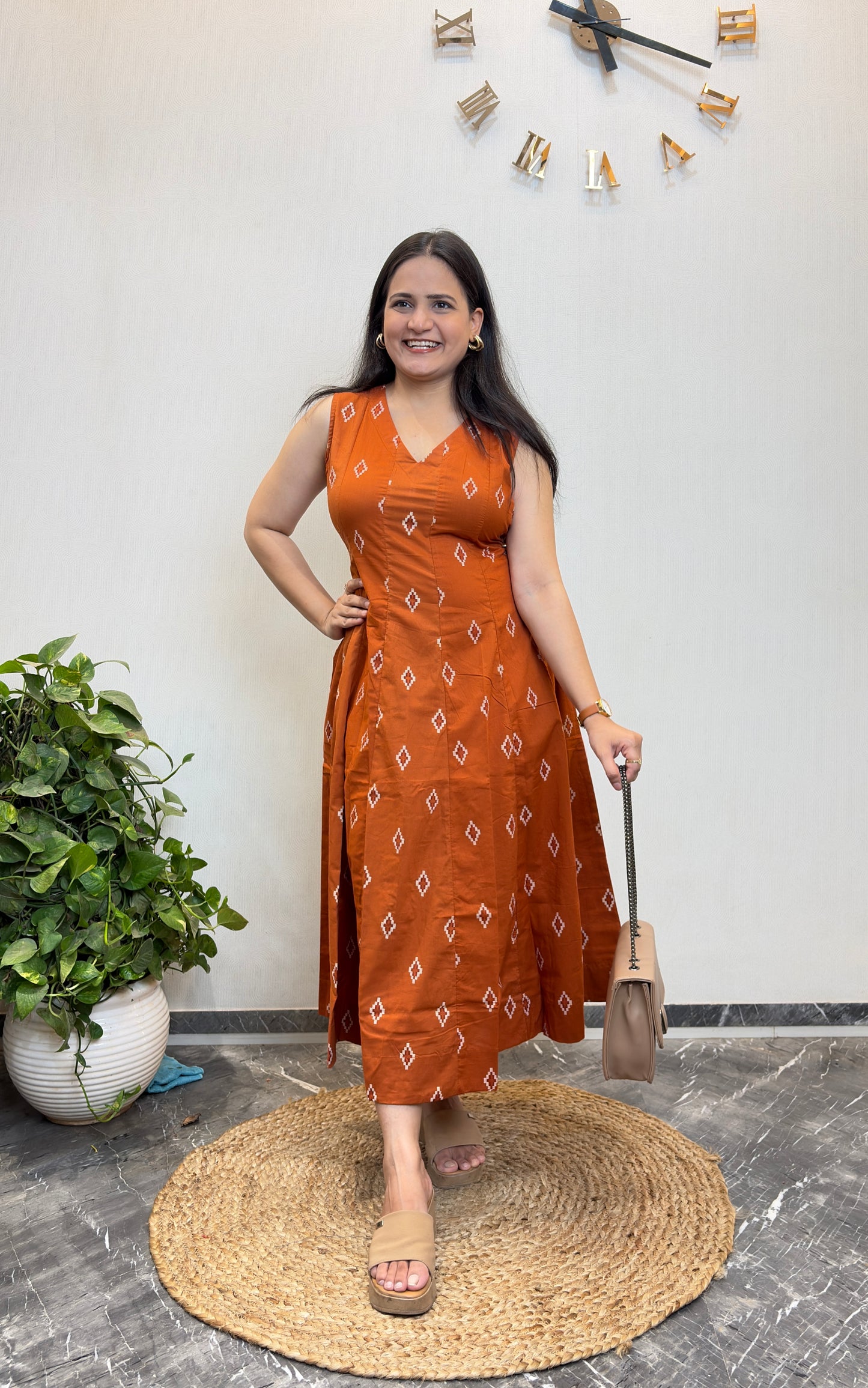 "Nysa" Ethnic Motifs Pure Cotton Dress