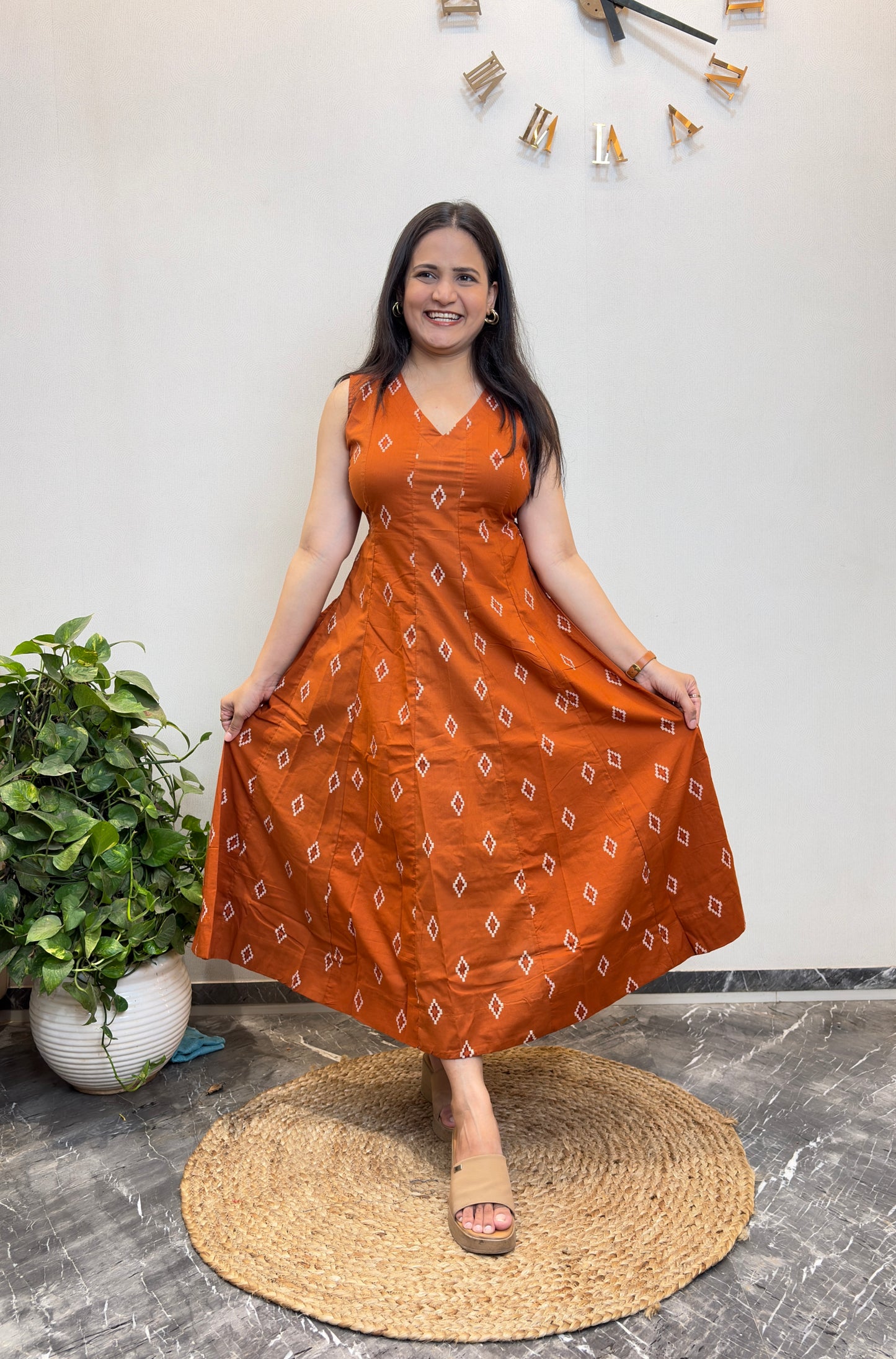"Nysa" Ethnic Motifs Pure Cotton Dress