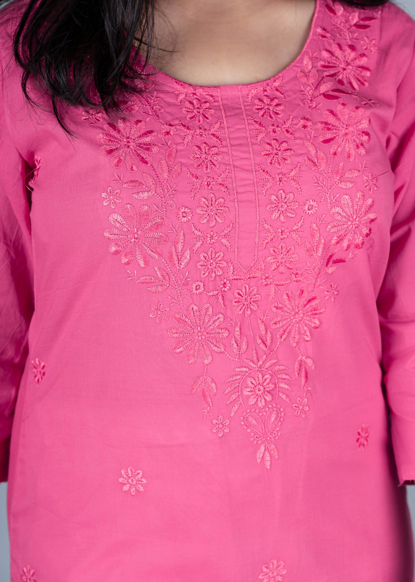 Persian Pink Chikankari Short Kurta