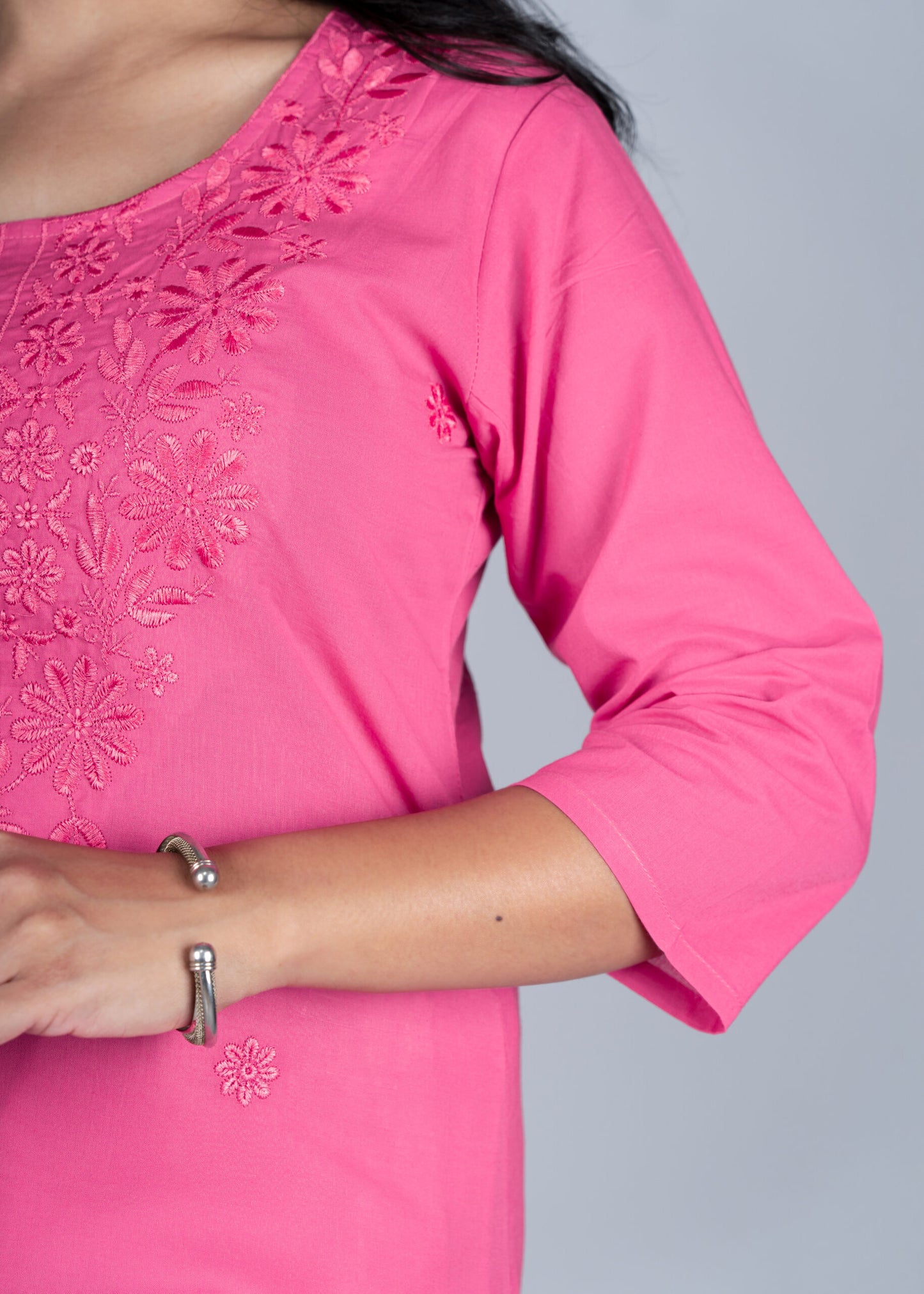 Persian Pink Chikankari Short Kurta