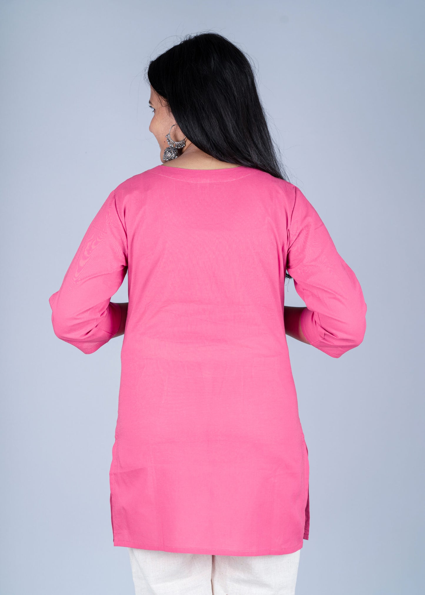 Persian Pink Chikankari Short Kurta