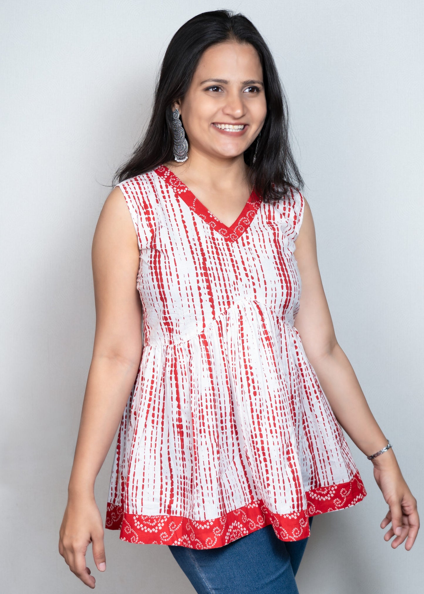 Red Bandhej Alia Top