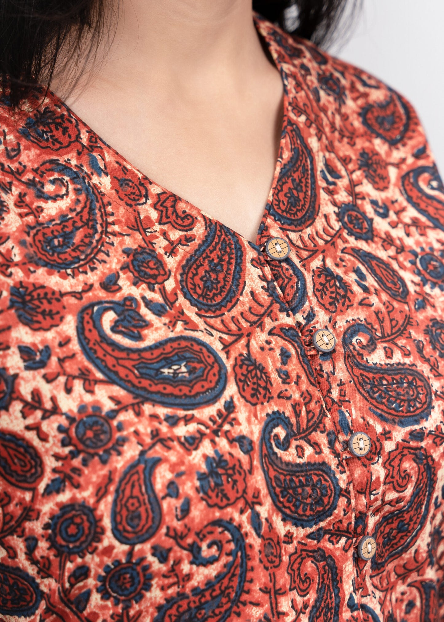 Red Paisley Print Shirt