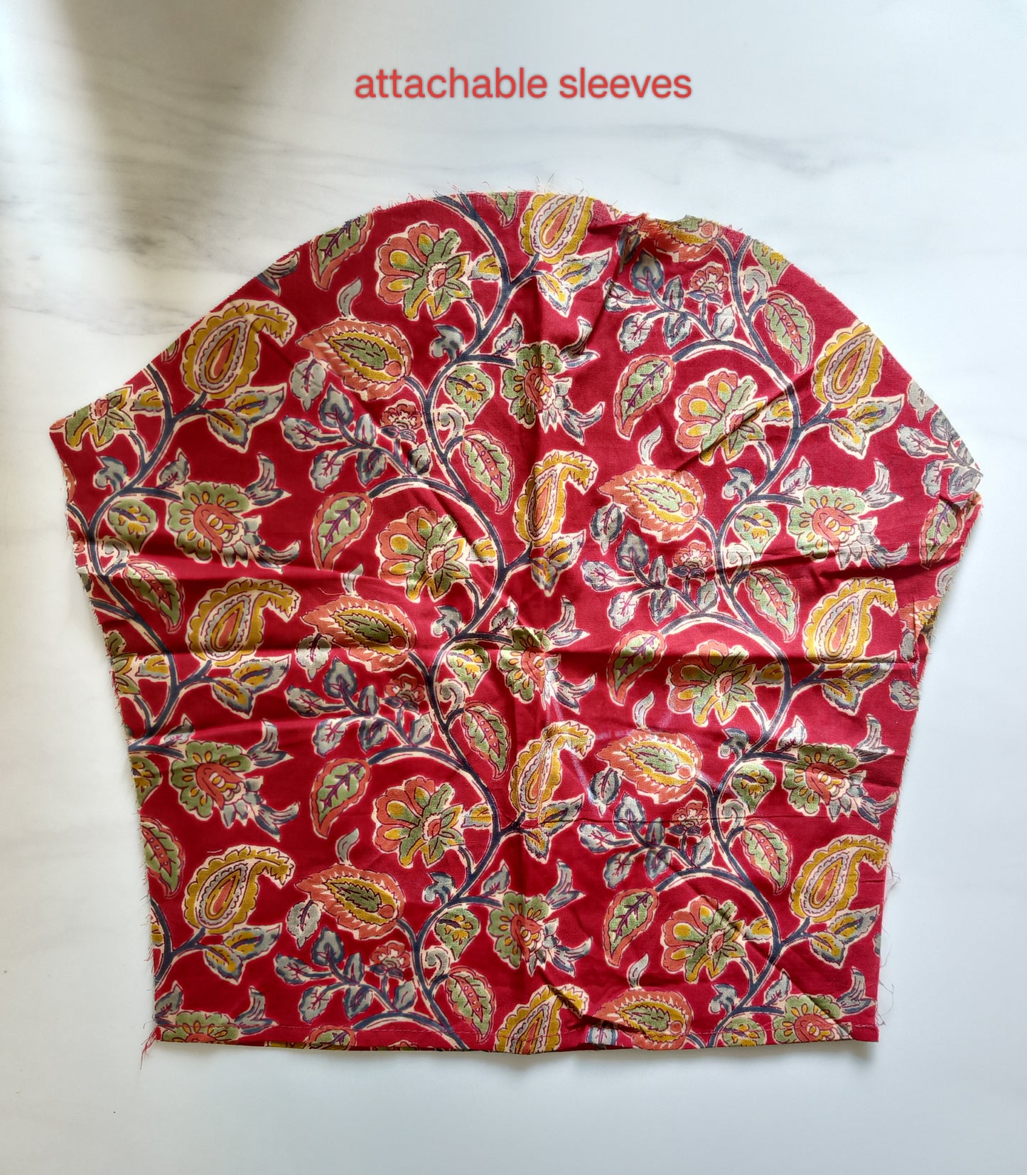 Red jaal floral print A-line kurta set
