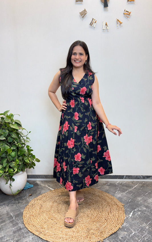 "Rimi" Floral Pure Cotton Summer Dress