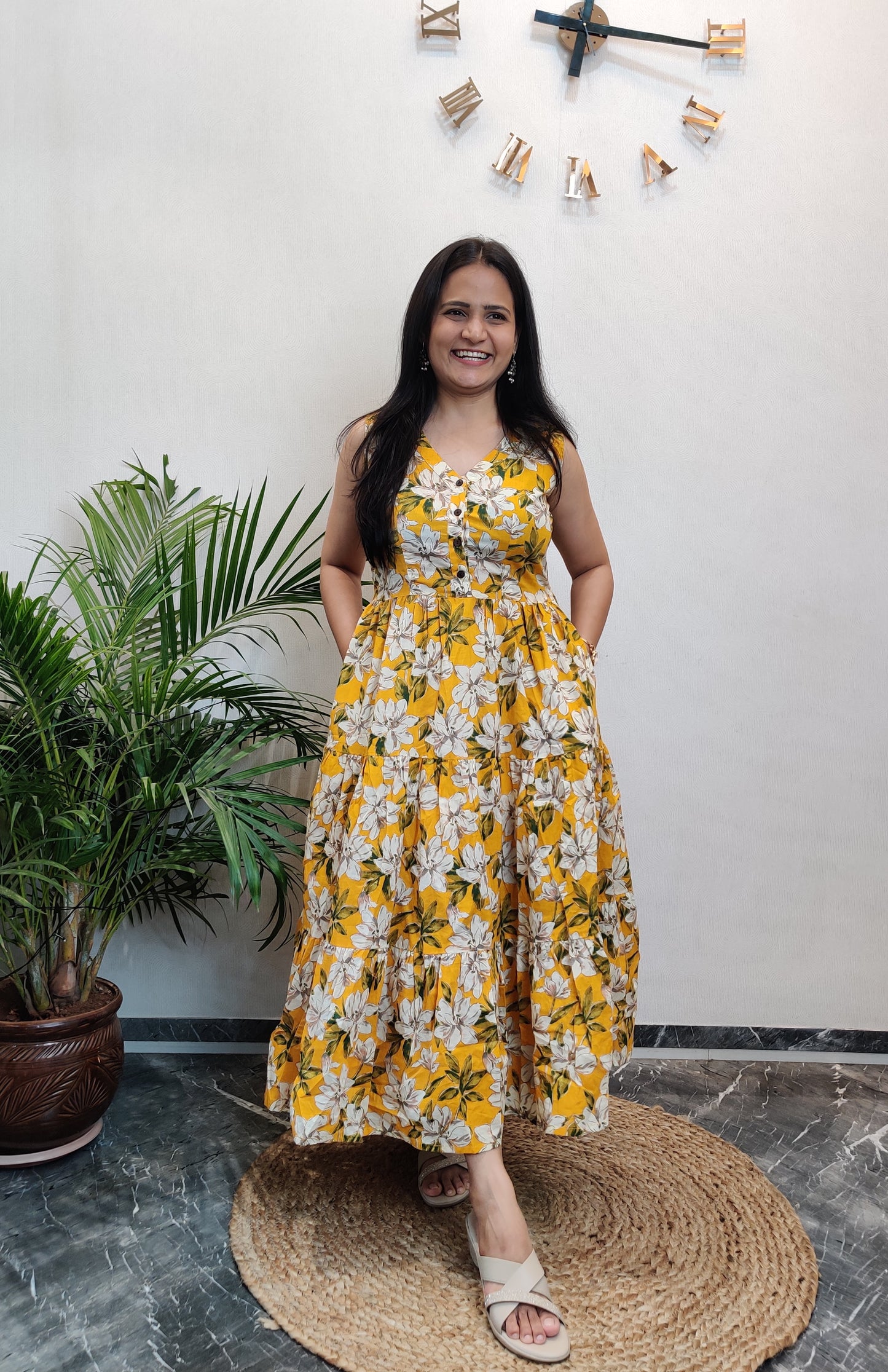 "Ruhani" Floral Summer Pure Cotton Dress