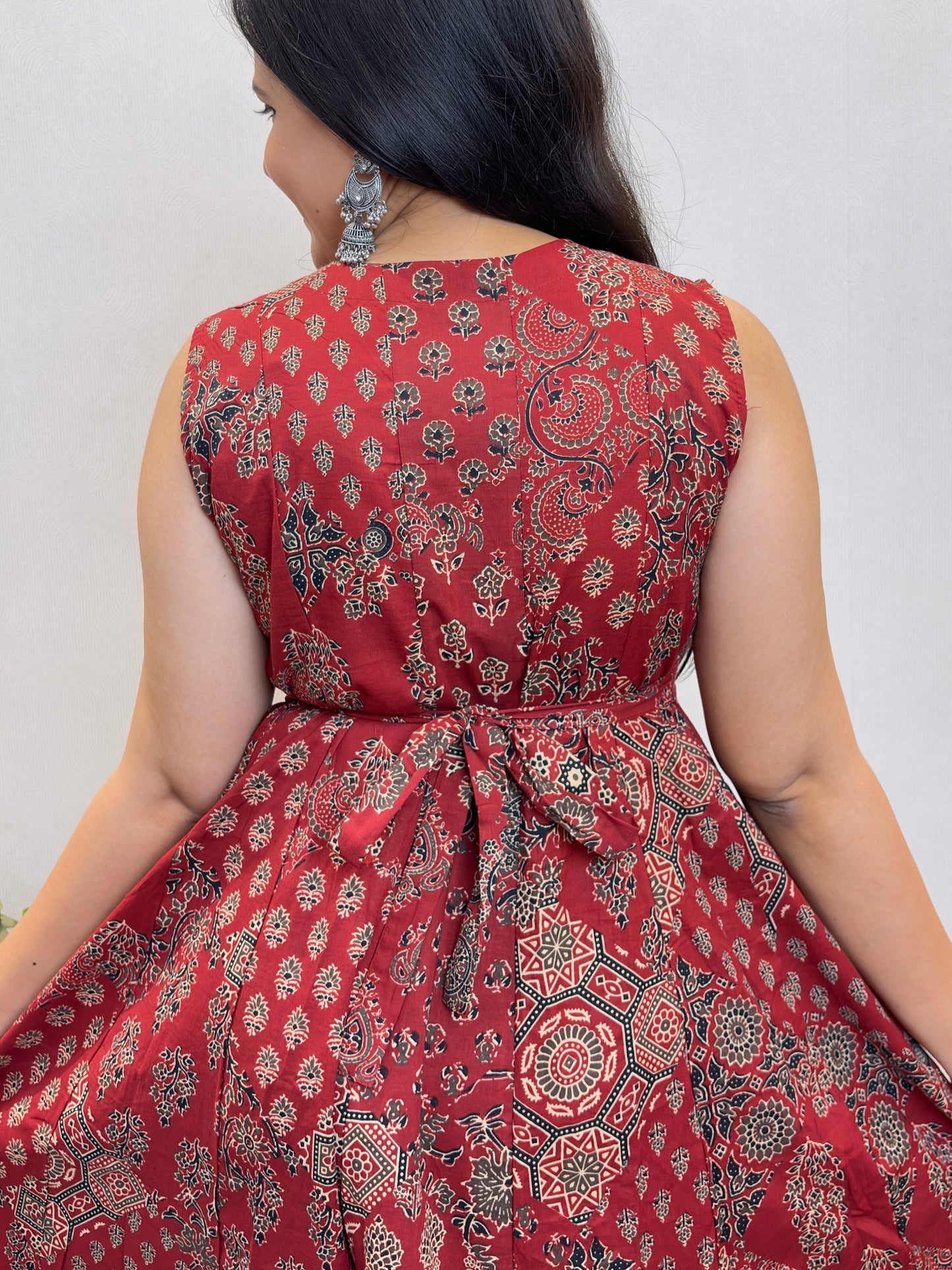 "Saisha" Ajarakh Pure Cotton Dress