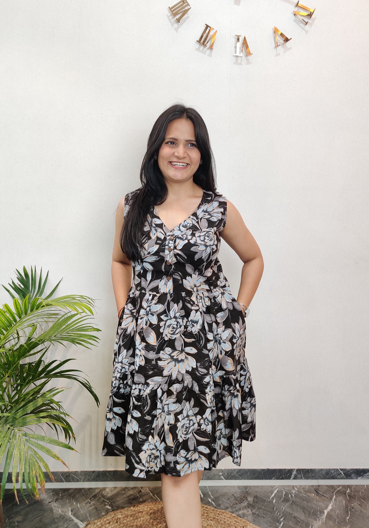 "Seher" Cute Floral Pure Cotton Dress