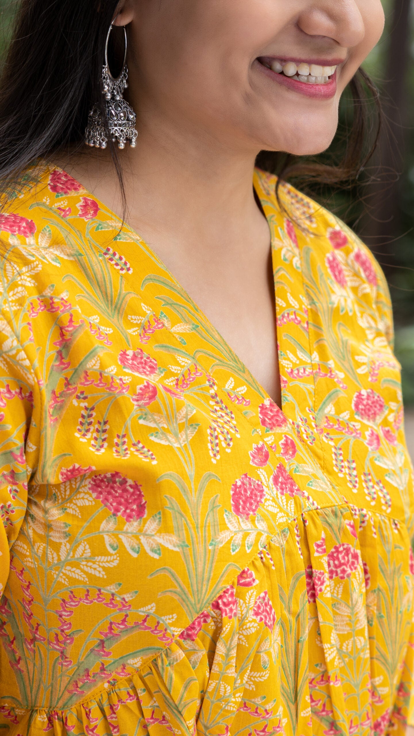 Sunshine Yellow Floral Print Alia Top