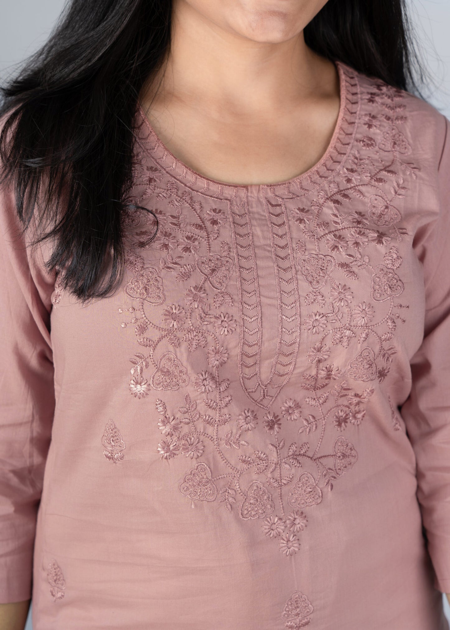 Turkish Rose Chikankari Short Kurta