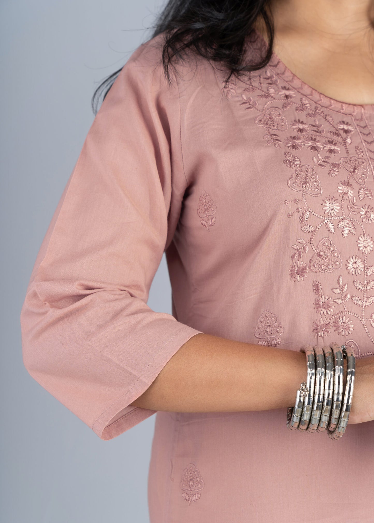 Turkish Rose Chikankari Short Kurta