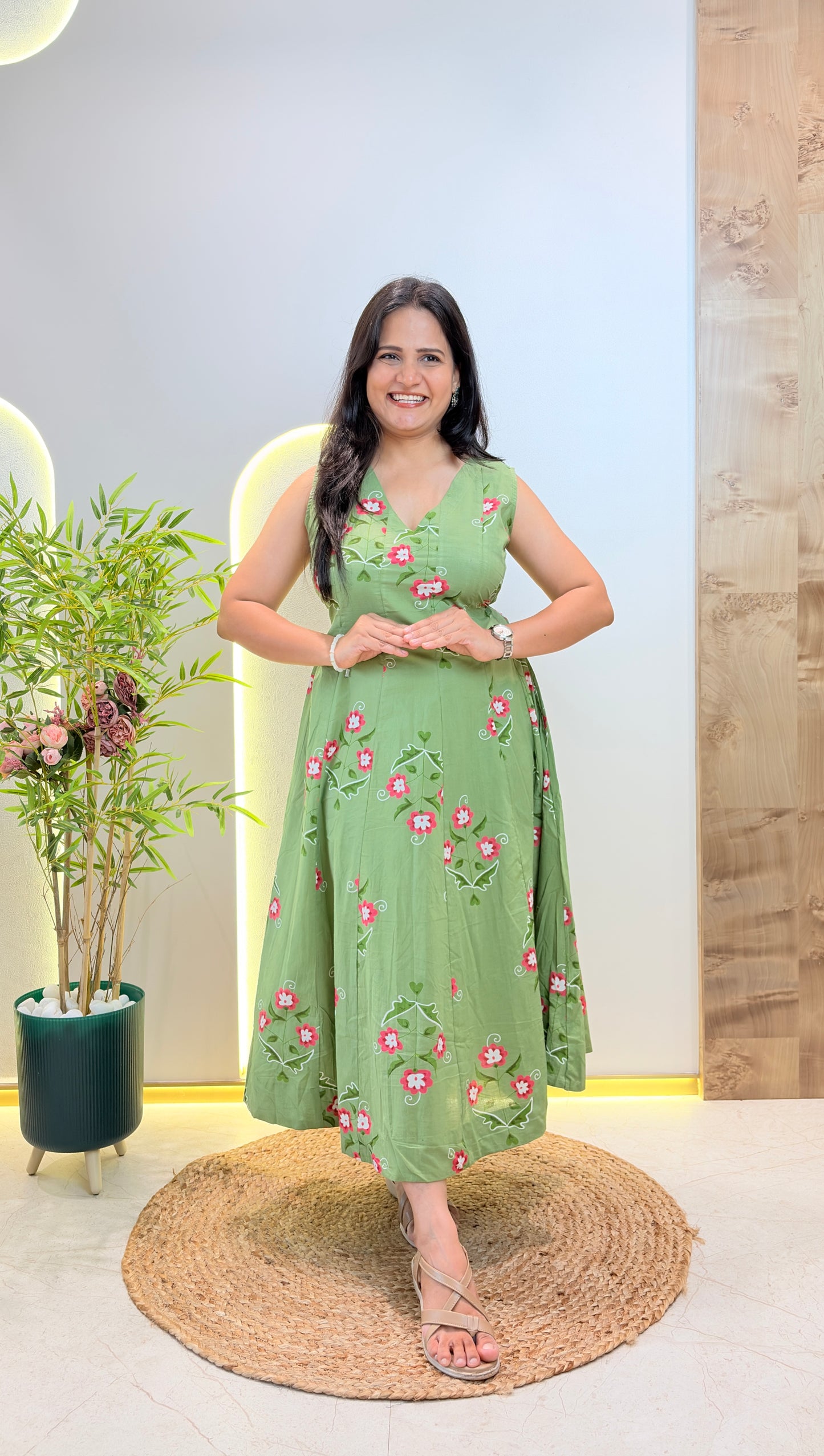 "Vanya" Floral Pure Cotton Dress